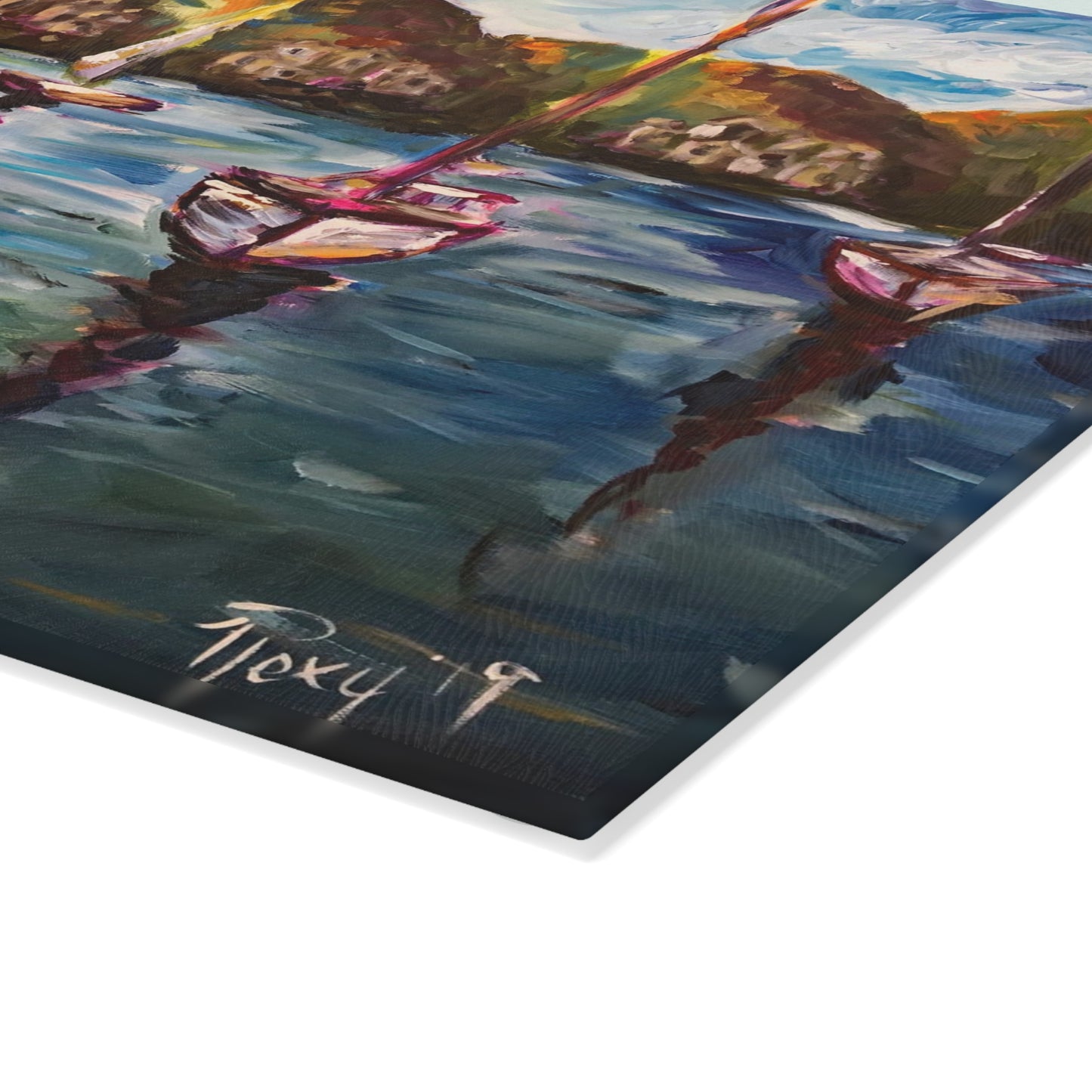 Glass Cutting Board-Portofino Harbor Italy