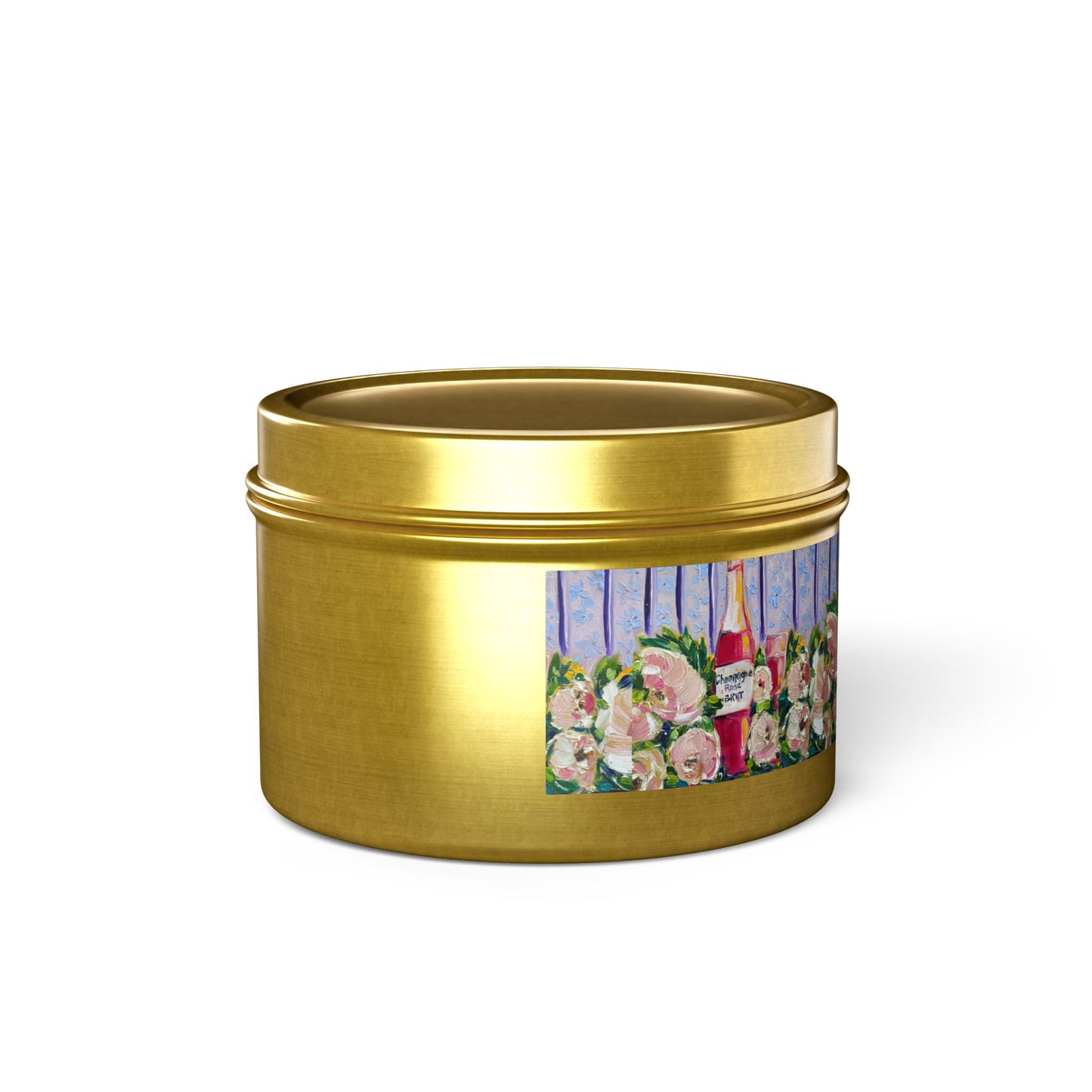 Tin Candle-Pink Champagne and Peonies