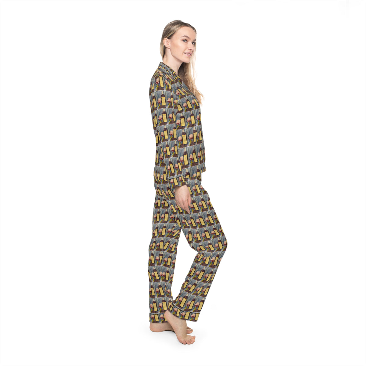 Satin Pajamas — Luxurious Silky Sleepwear Set- Vertunmus-GBV Wine and Clique Glass