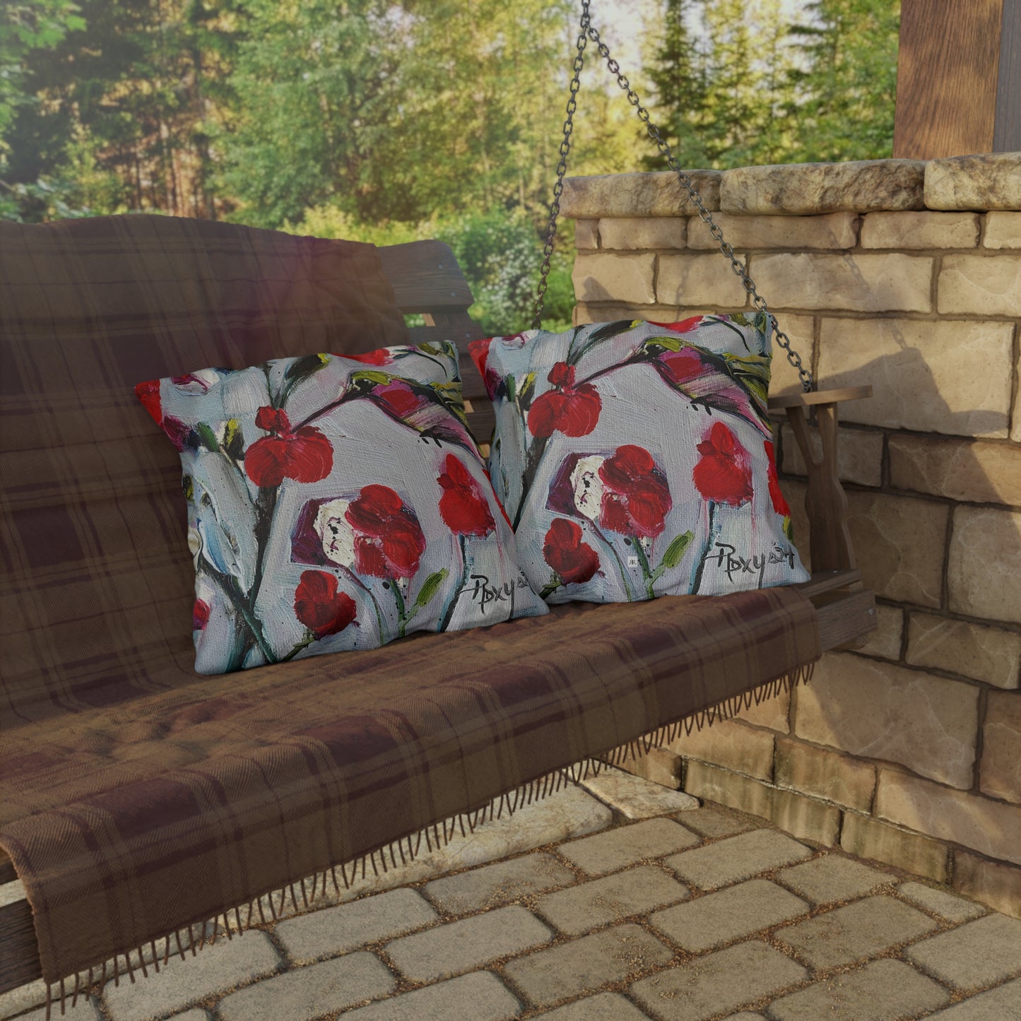 Hotlips Hummingbird Outdoor Pillows