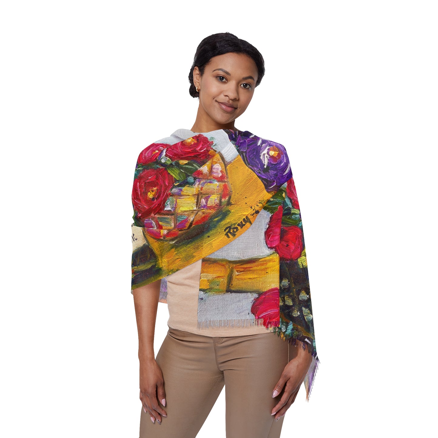 Colorful Scarf — Artistic Lightweight Neck Wrap- French Bubbles