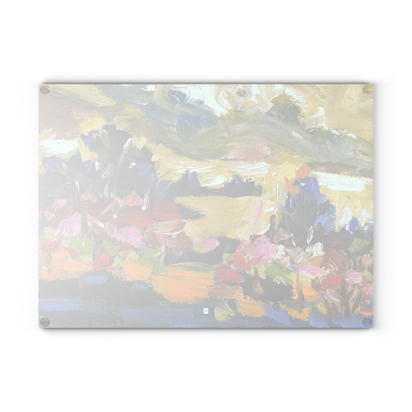 Distant Thoughts Impressionism Landscape Glass Cutting Board