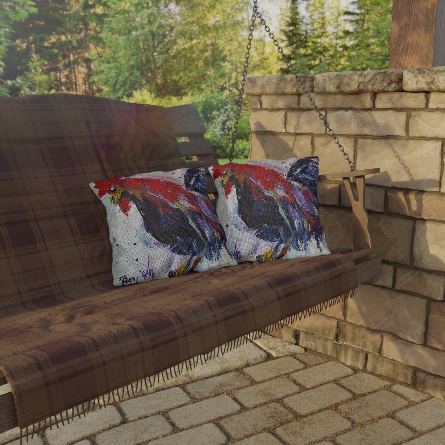 As the Rooster Crows Outdoor Pillows