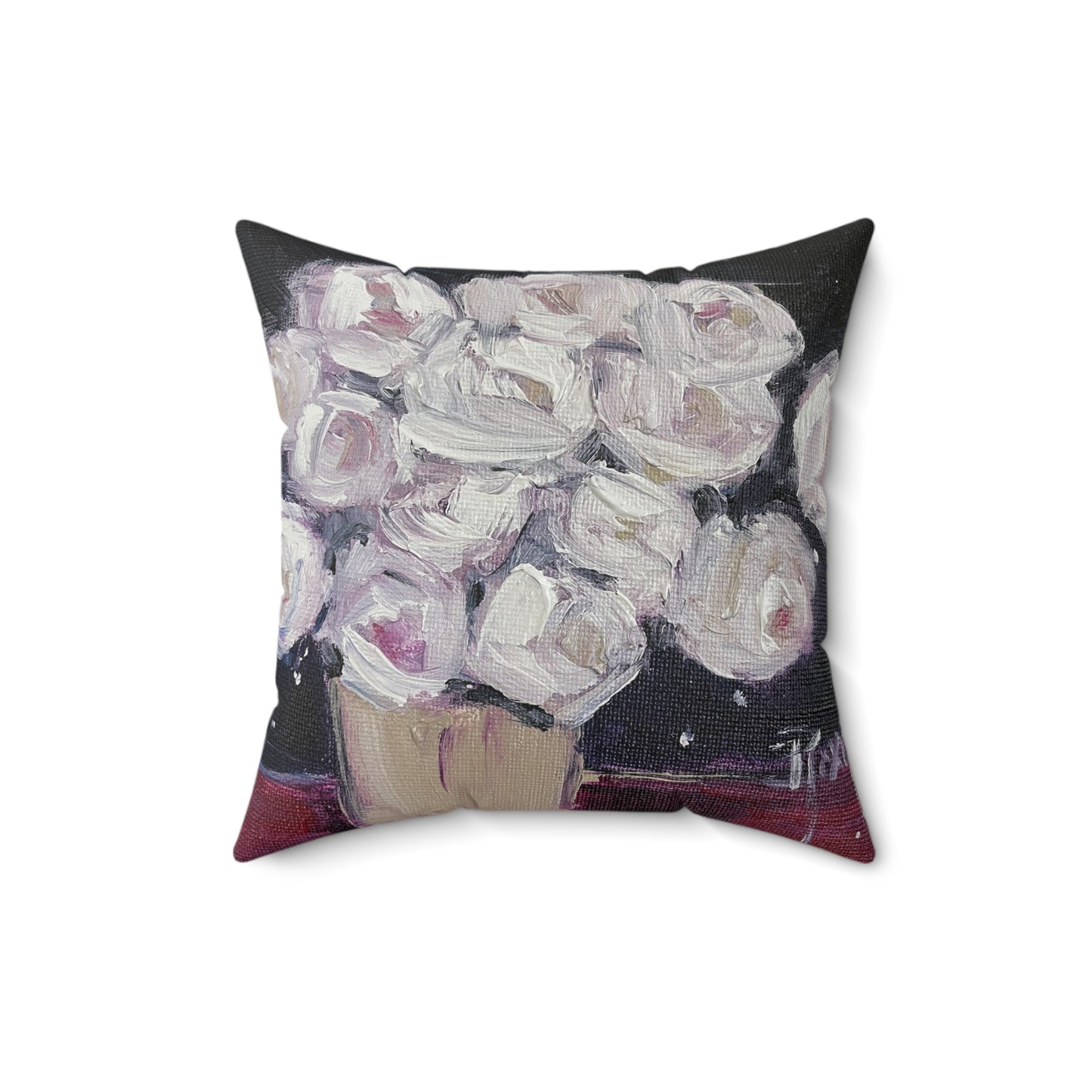 Midnight Roses Indoor Spun Polyester Square Pillow