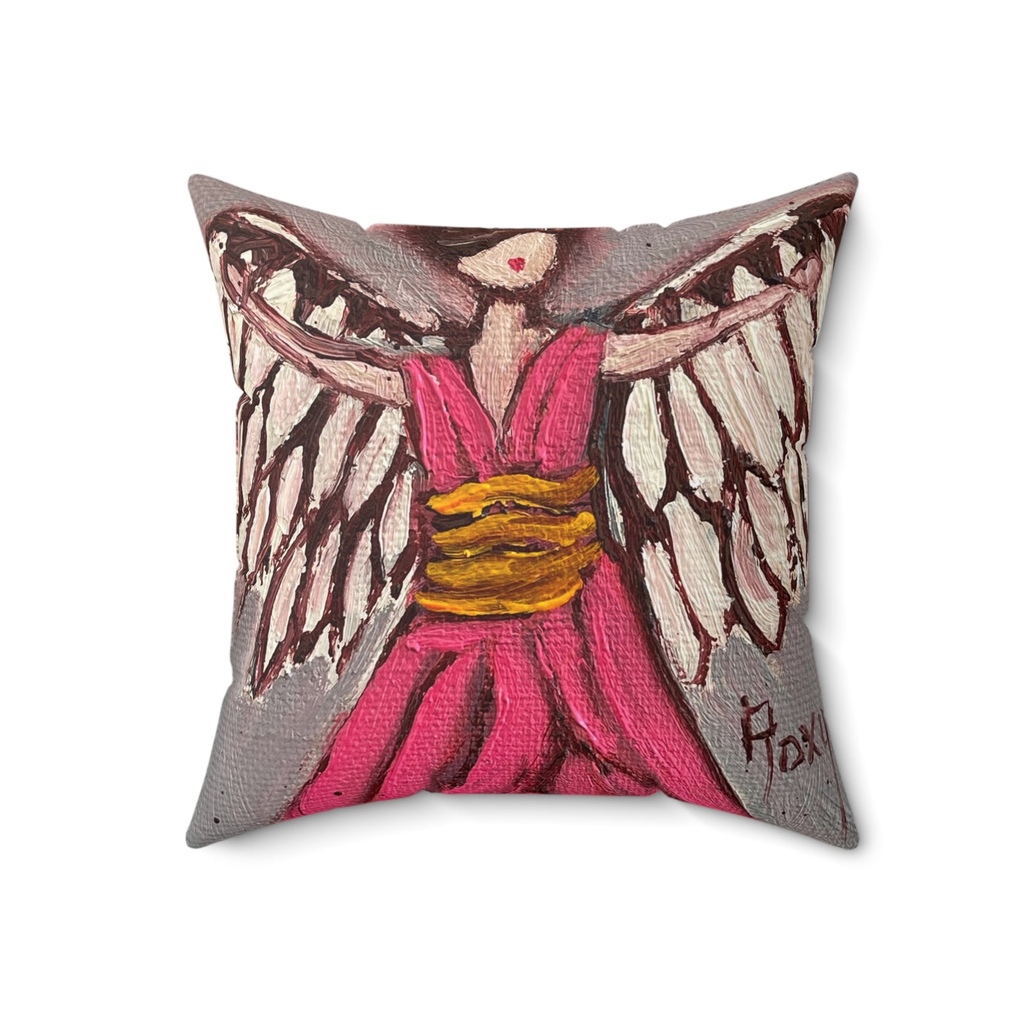 Pink Angel Indoor Spun Polyester Square Pillow