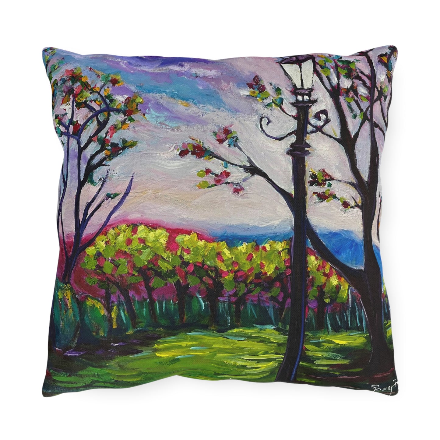 Sundown in Surrey at Stanhill Court Outdoor Pillows