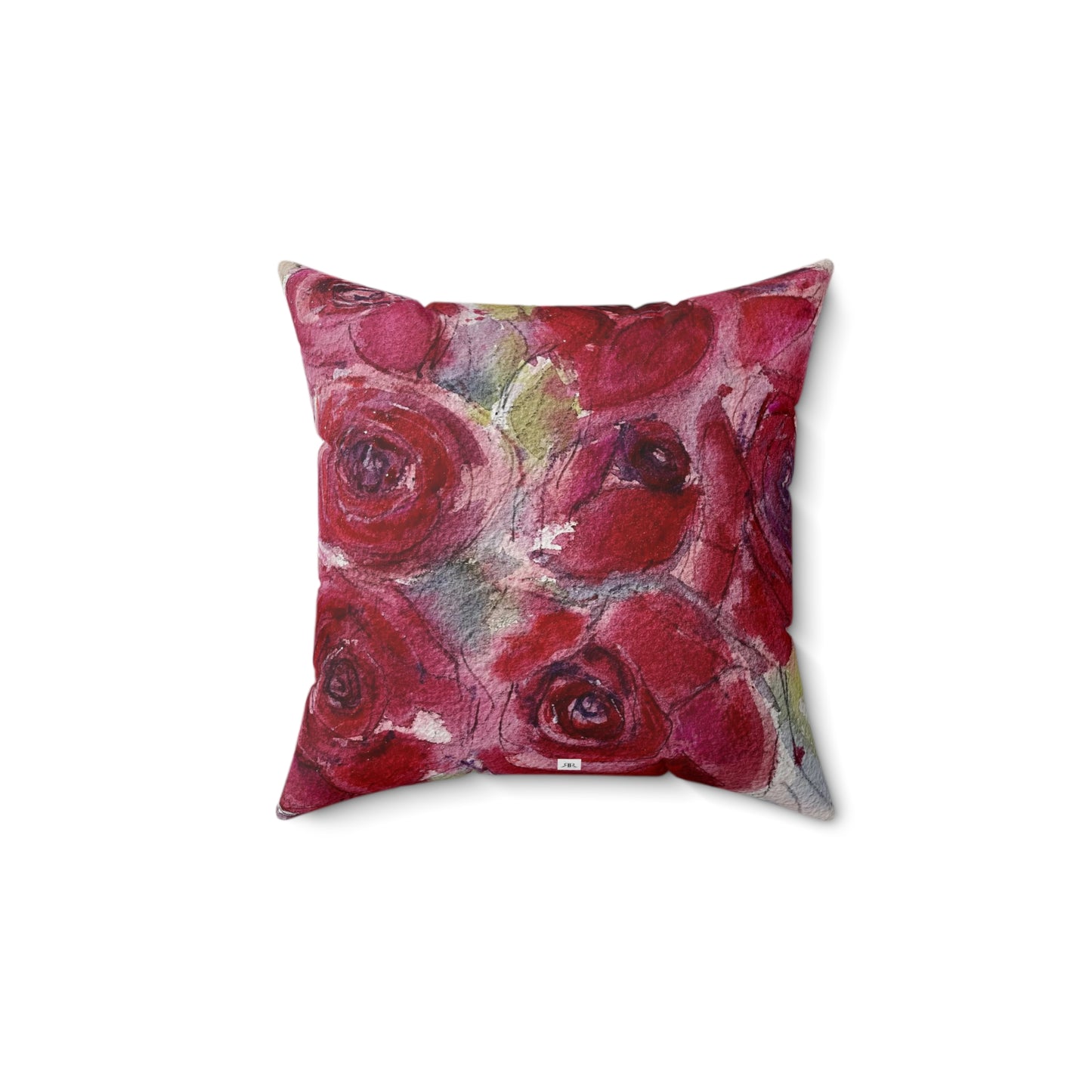 Red Roses Indoor Spun Polyester Square Pillow