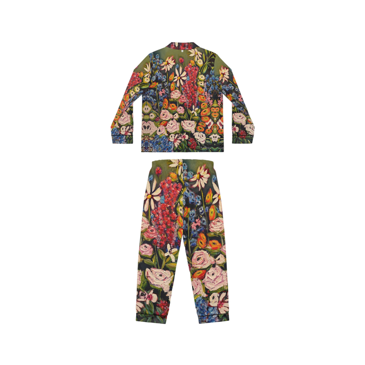 Satin Pajamas — Luxurious Silky Sleepwear Set- Moonlight Meadow