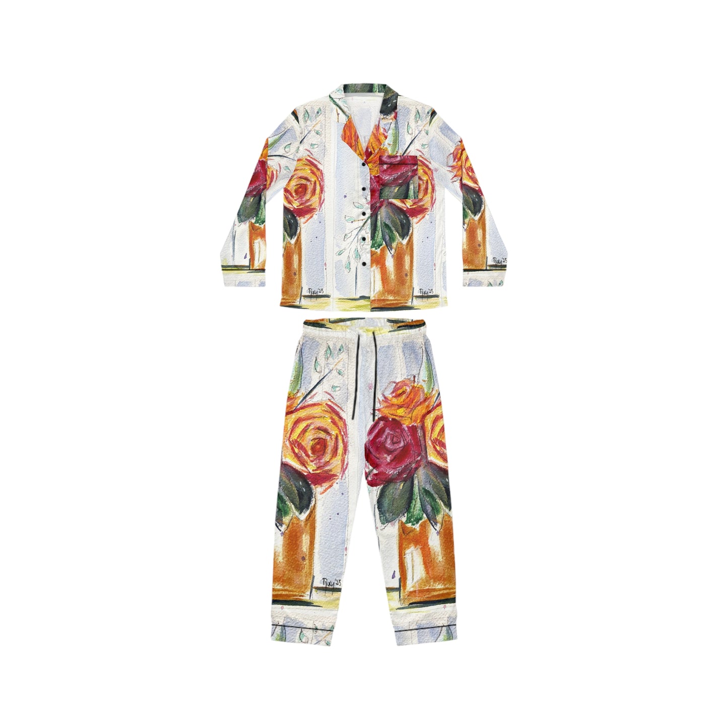 Satin Pajamas - Fall Roses