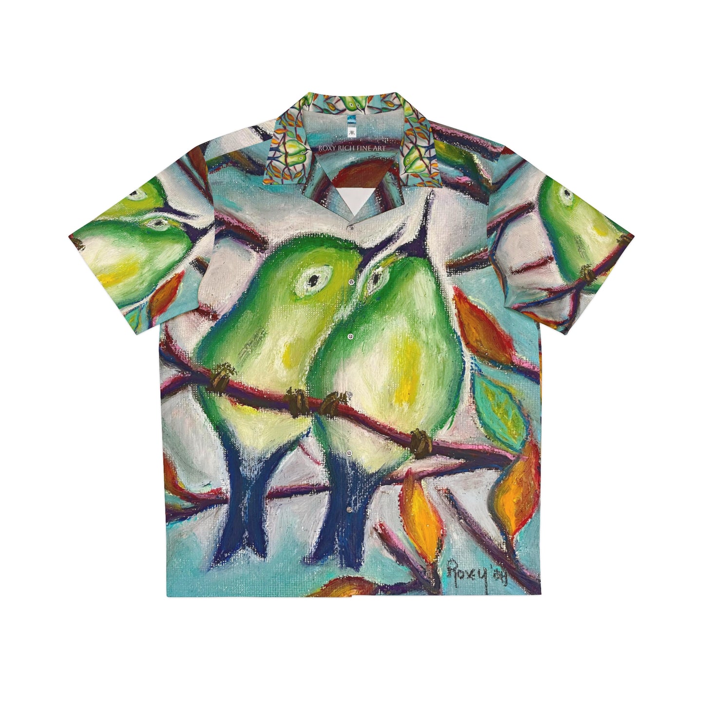 Men's Hawaiian Shirt- Cuddling Warblers