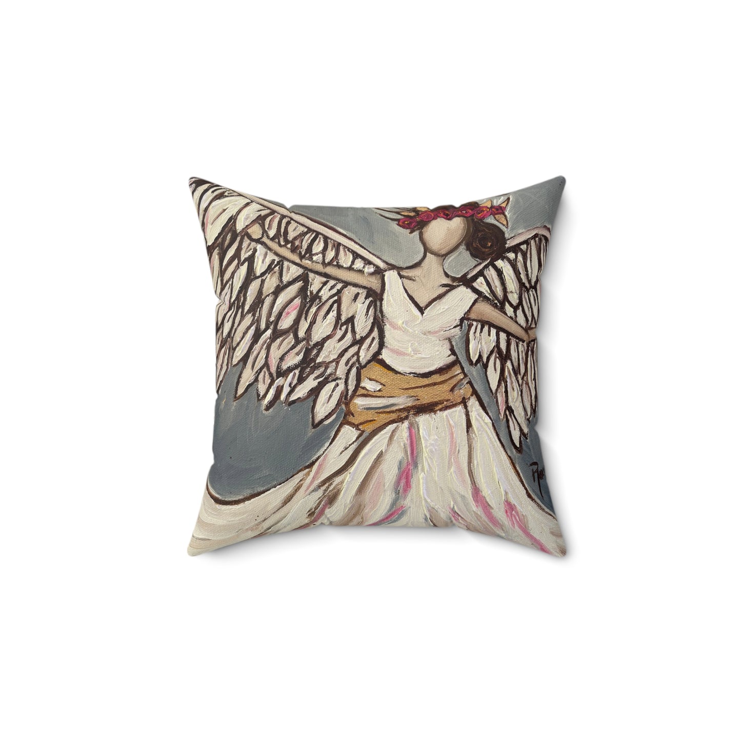 Angel Rising Indoor Spun Polyester Square Pillow