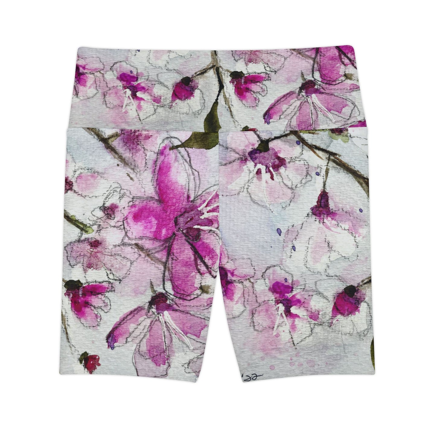 Women's Workout Shorts - Cherry Blossoms