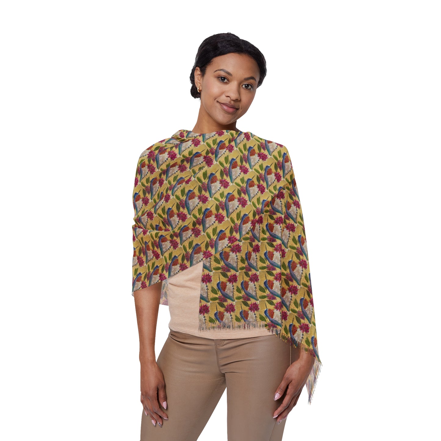 A Quiet Moment Hummingbird Art Scarf — Hummingbird Scarf