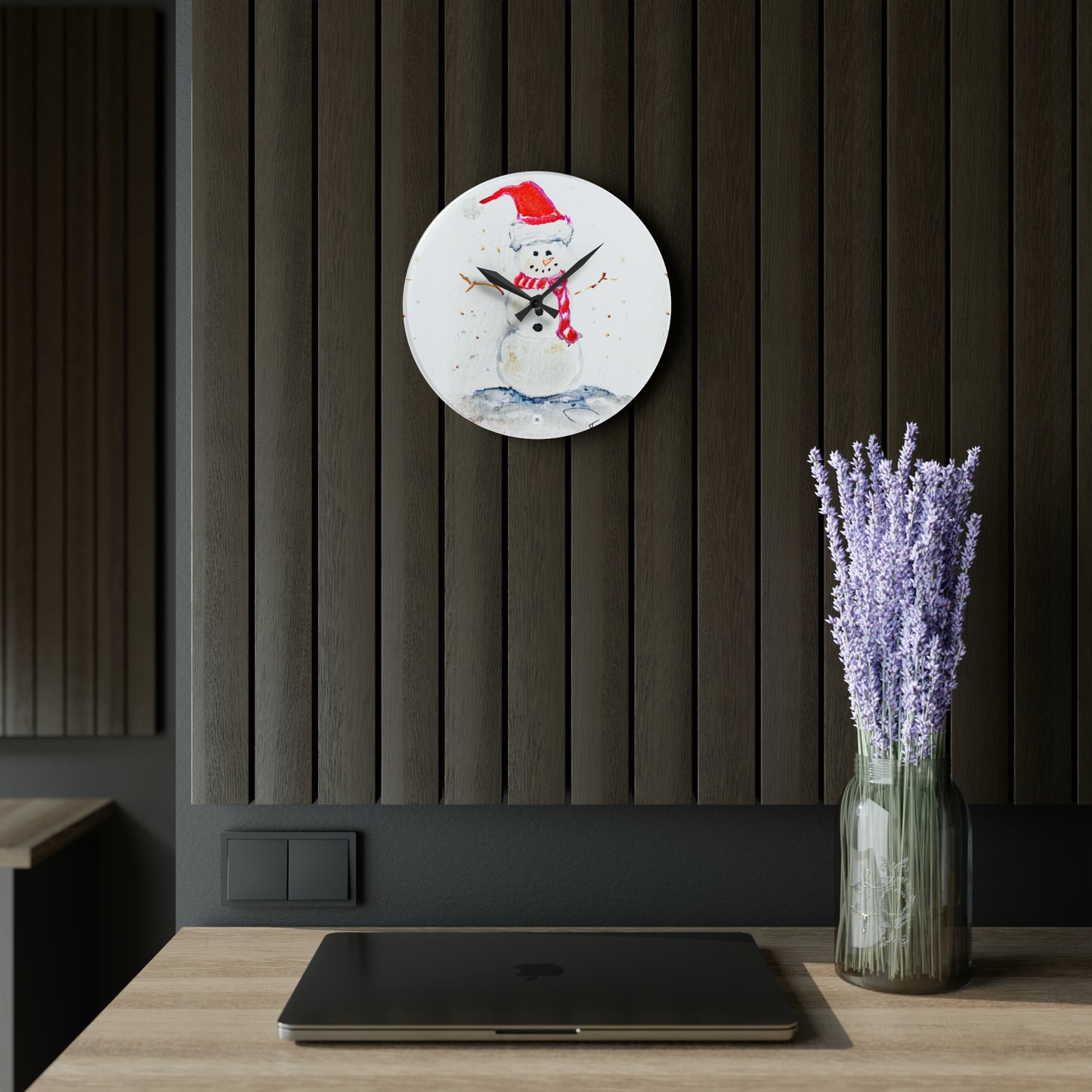 Snowman Acrylic Wall Clock