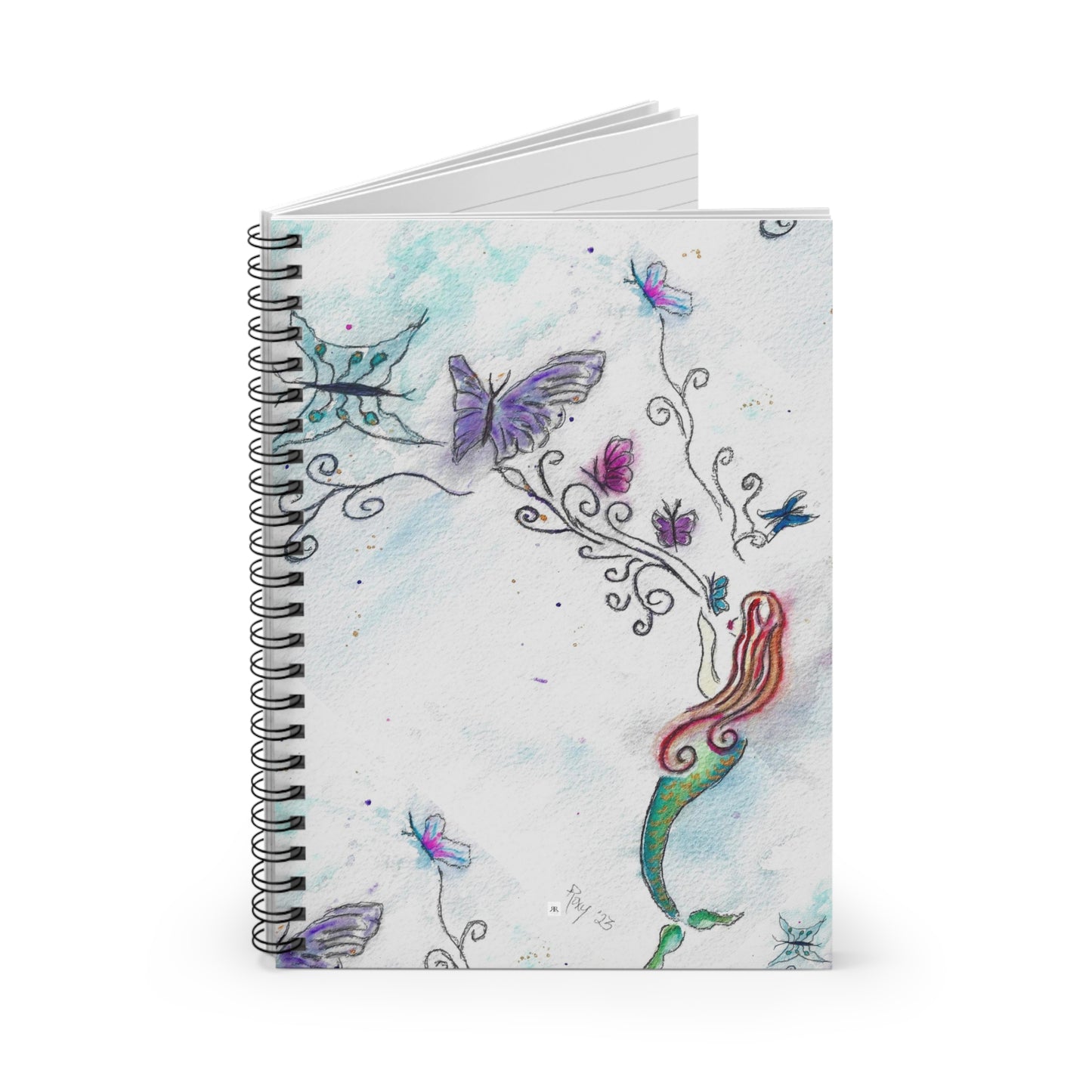 Mermaid Butterfly Kisses Spiral Notebook