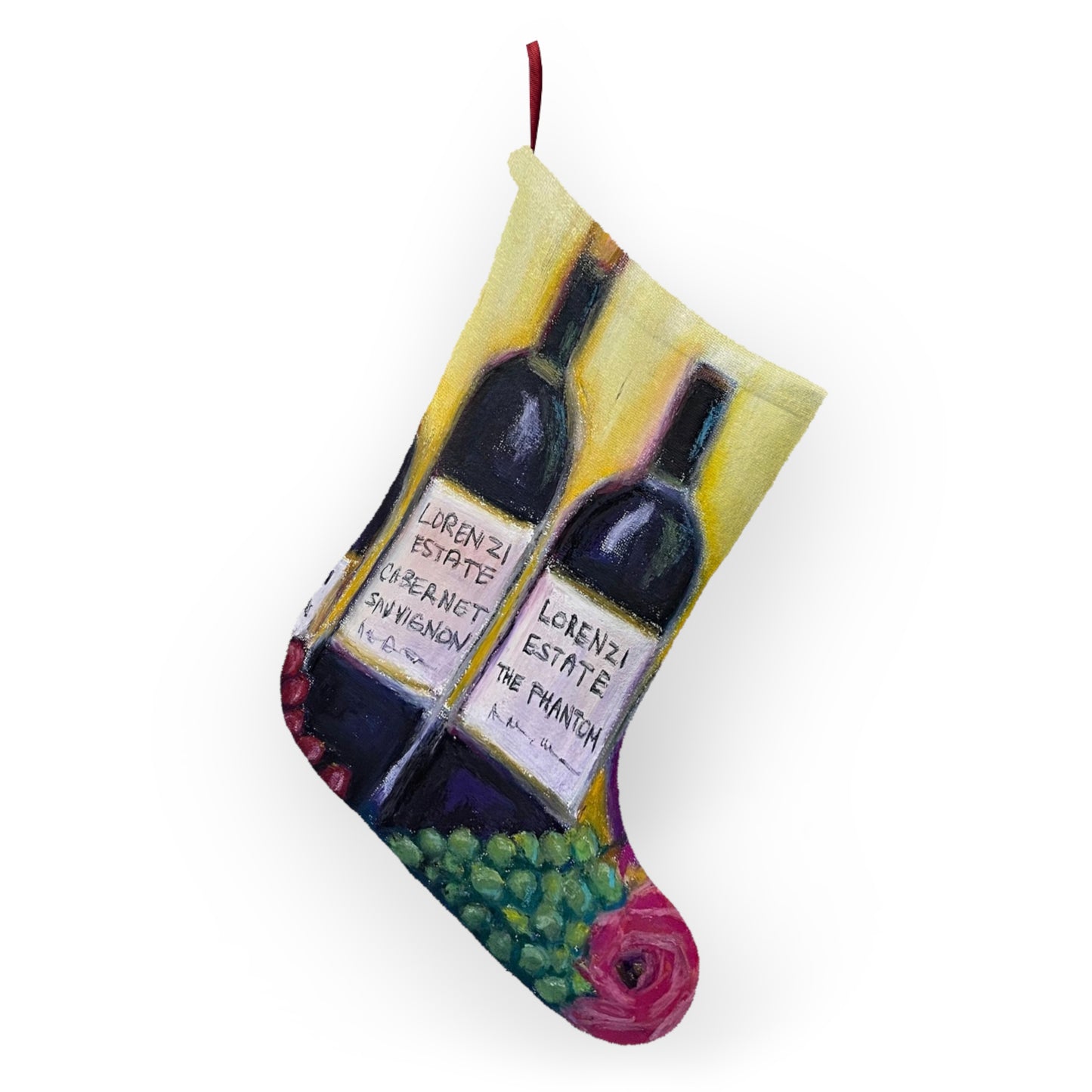 Lorenzi Estate Wine and Roses Christmas Stocking