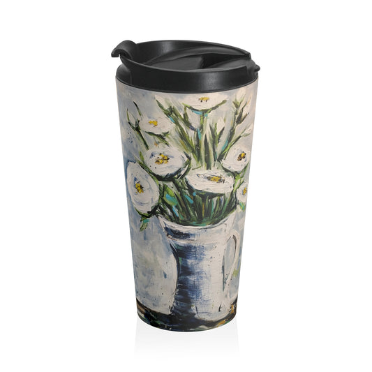 Stainless Steel Travel Mug -Shabby Roses 3
