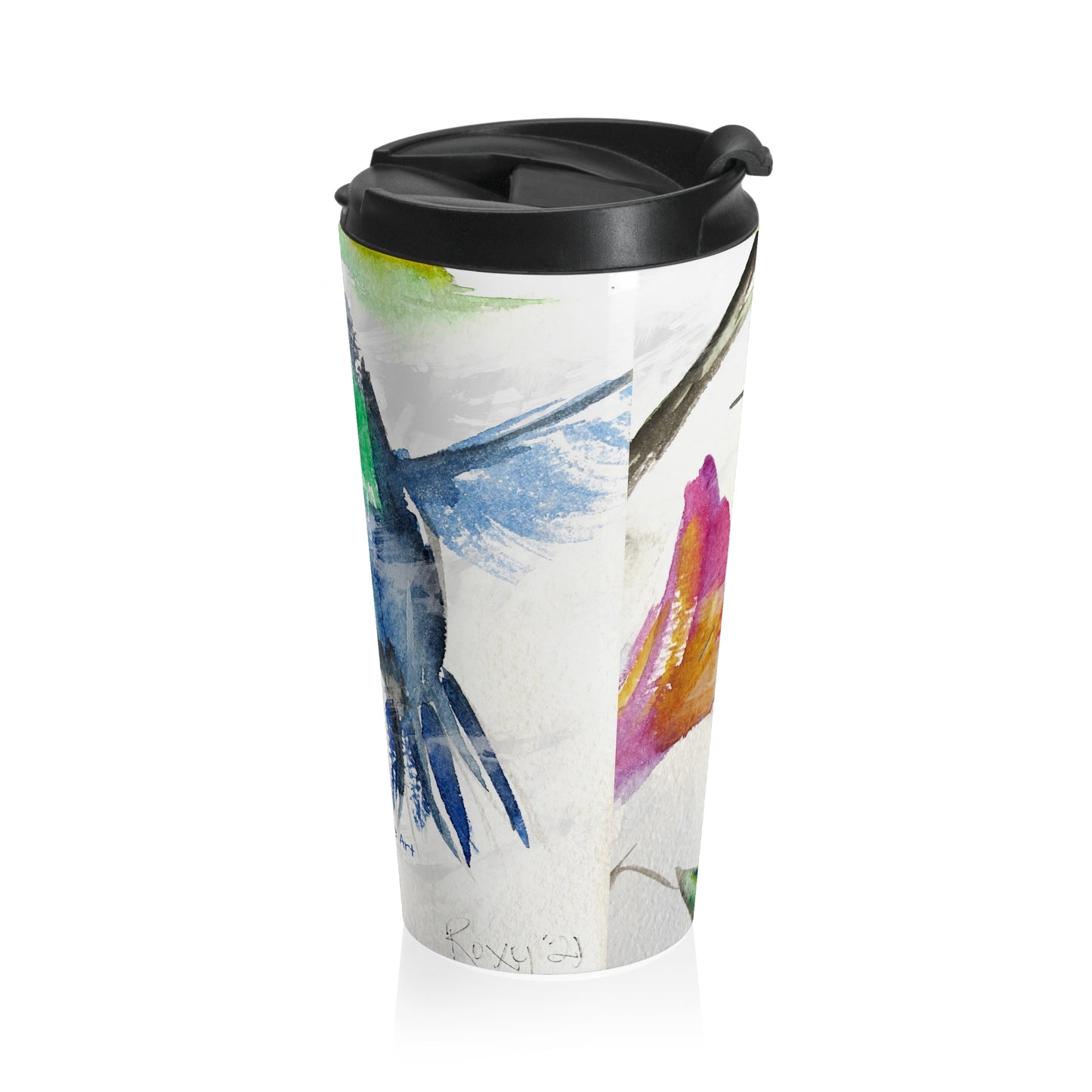 Tasse de voyage en acier inoxydable Colibri flottant