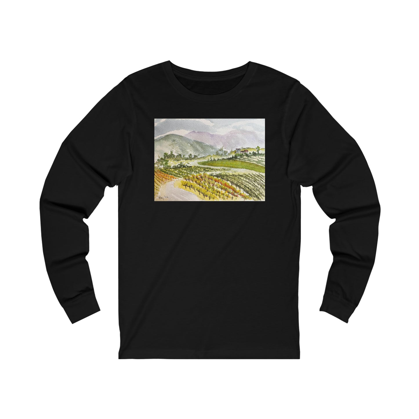 Road Down from the Villa at GBV Unisex Jersey Manches longues Tee