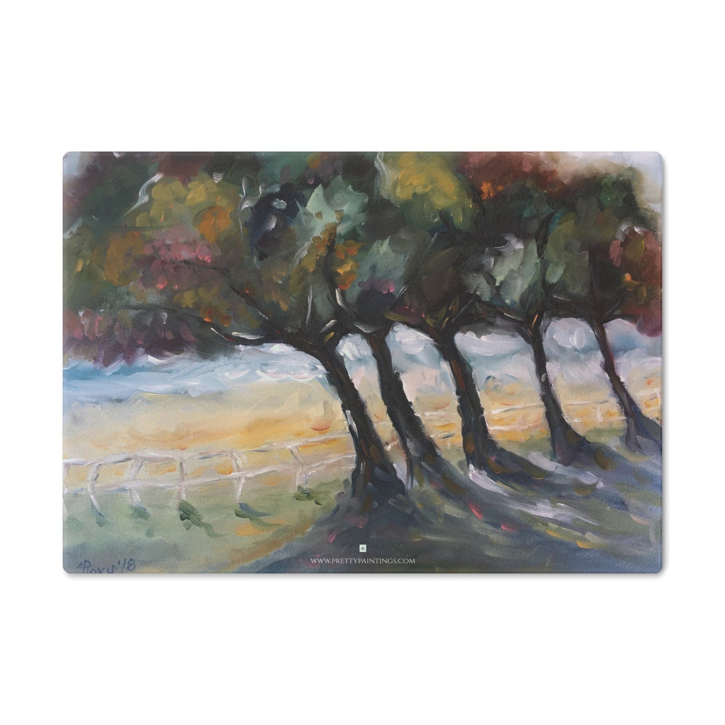 Country Road Glass Cutting Board