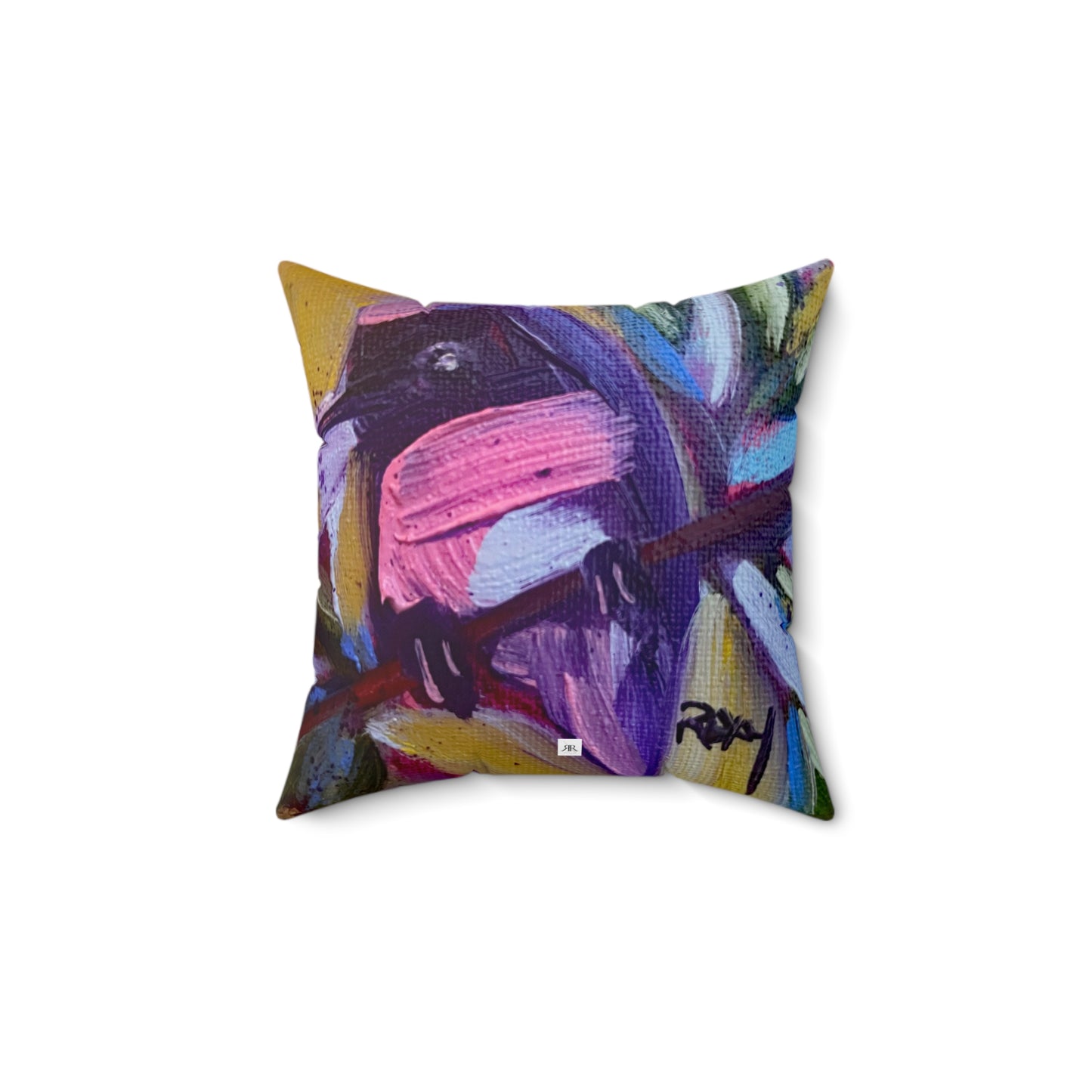 Indoor Spun Polyester Square Pillow-Summer Hummer