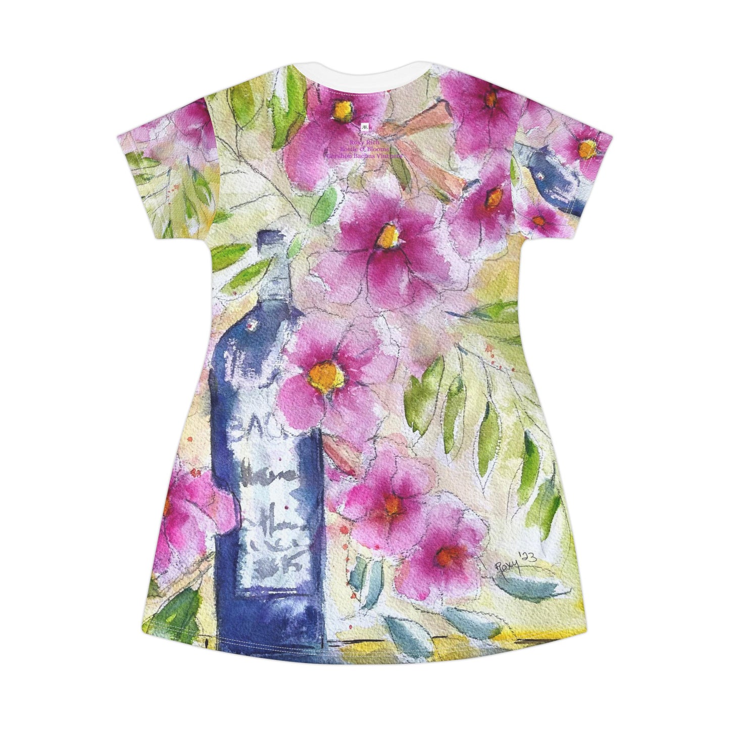 T-Shirt Dress (AOP)-Bottle & Blooms -GBV