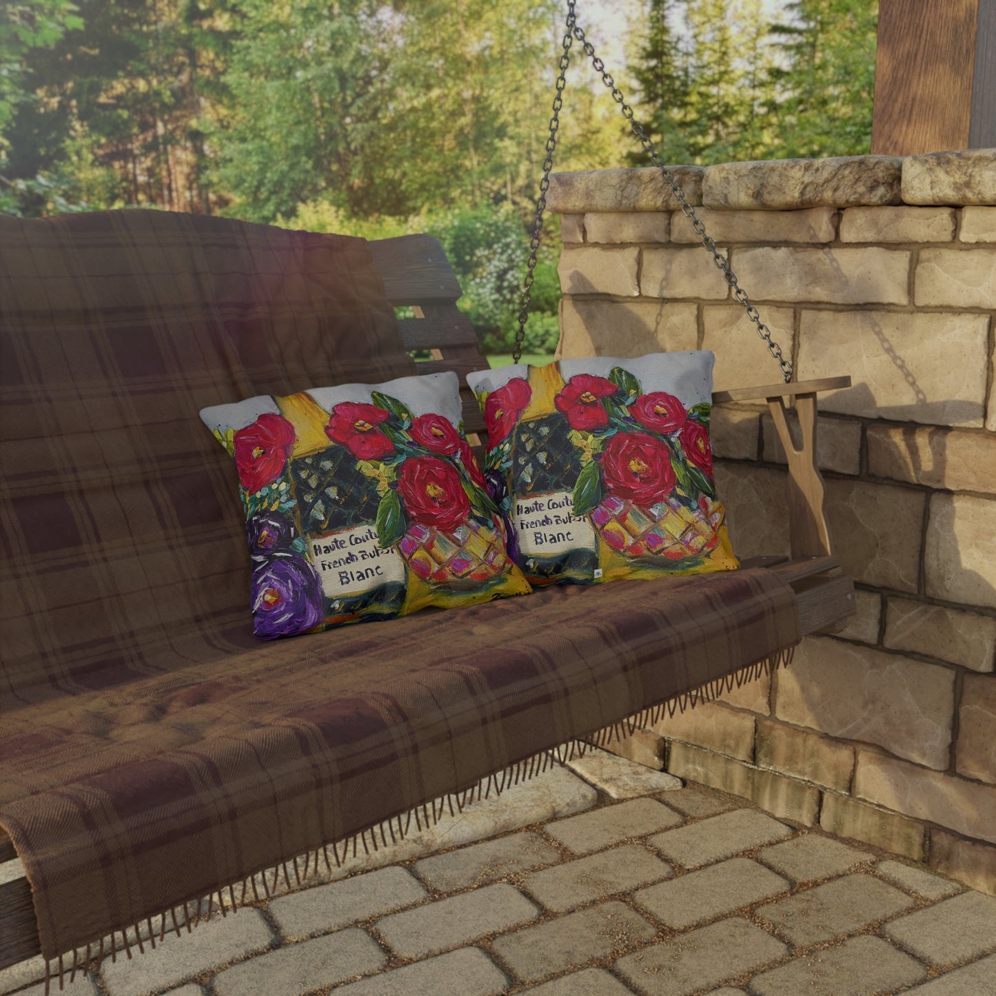 French Bubbles Outdoor Pillows