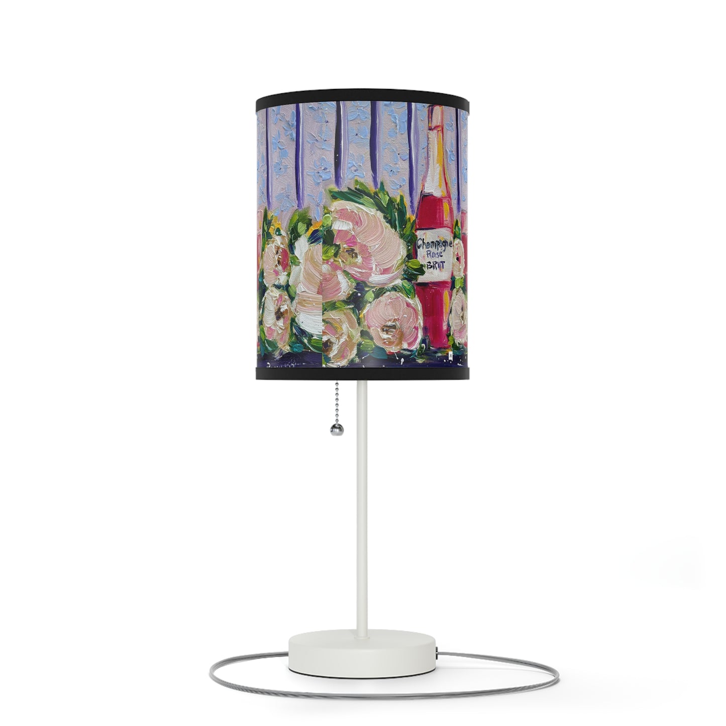 Pink Champagne and Peonies- Lamp on a Stand, US|CA plug