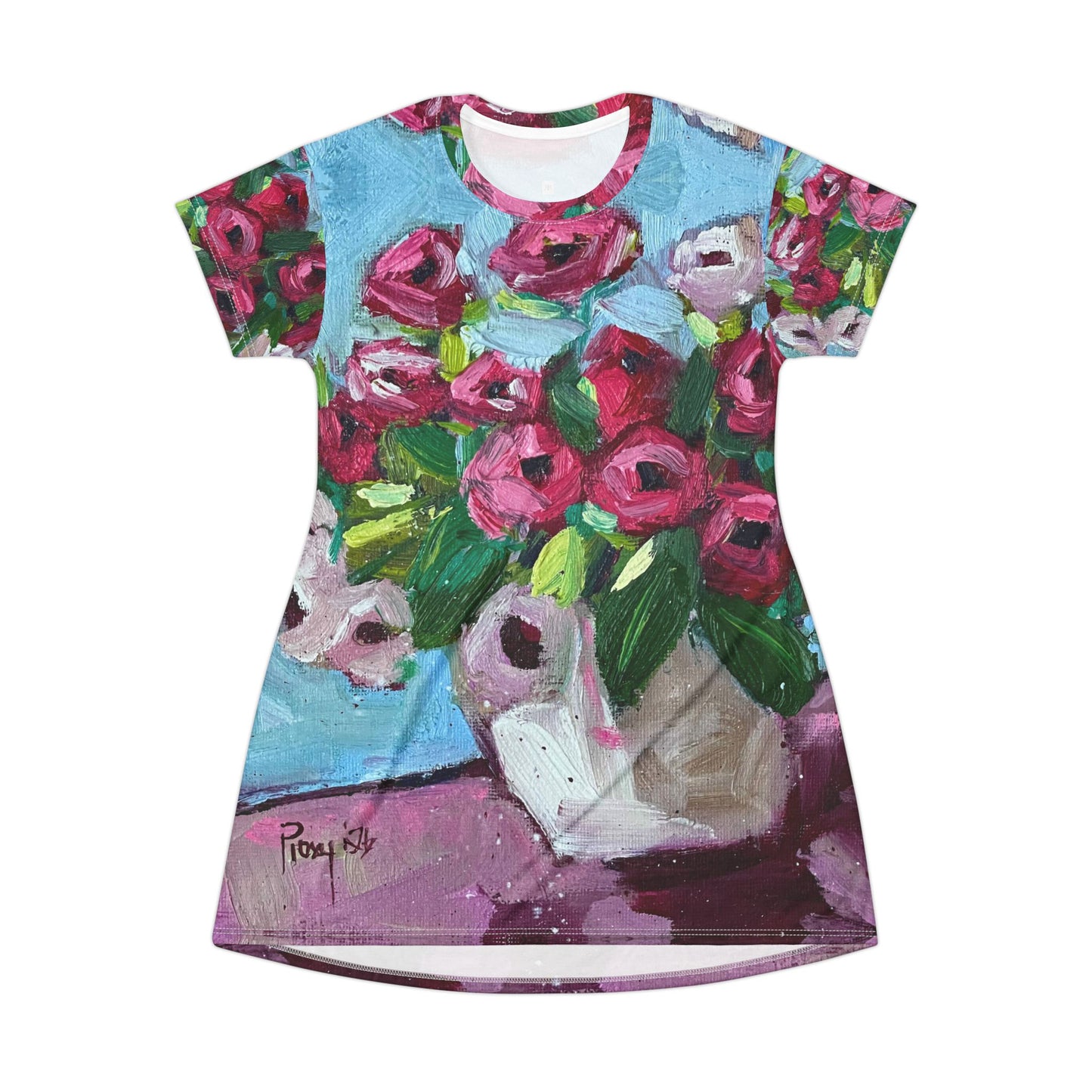 T-Shirt Dress -Blushing Blooms