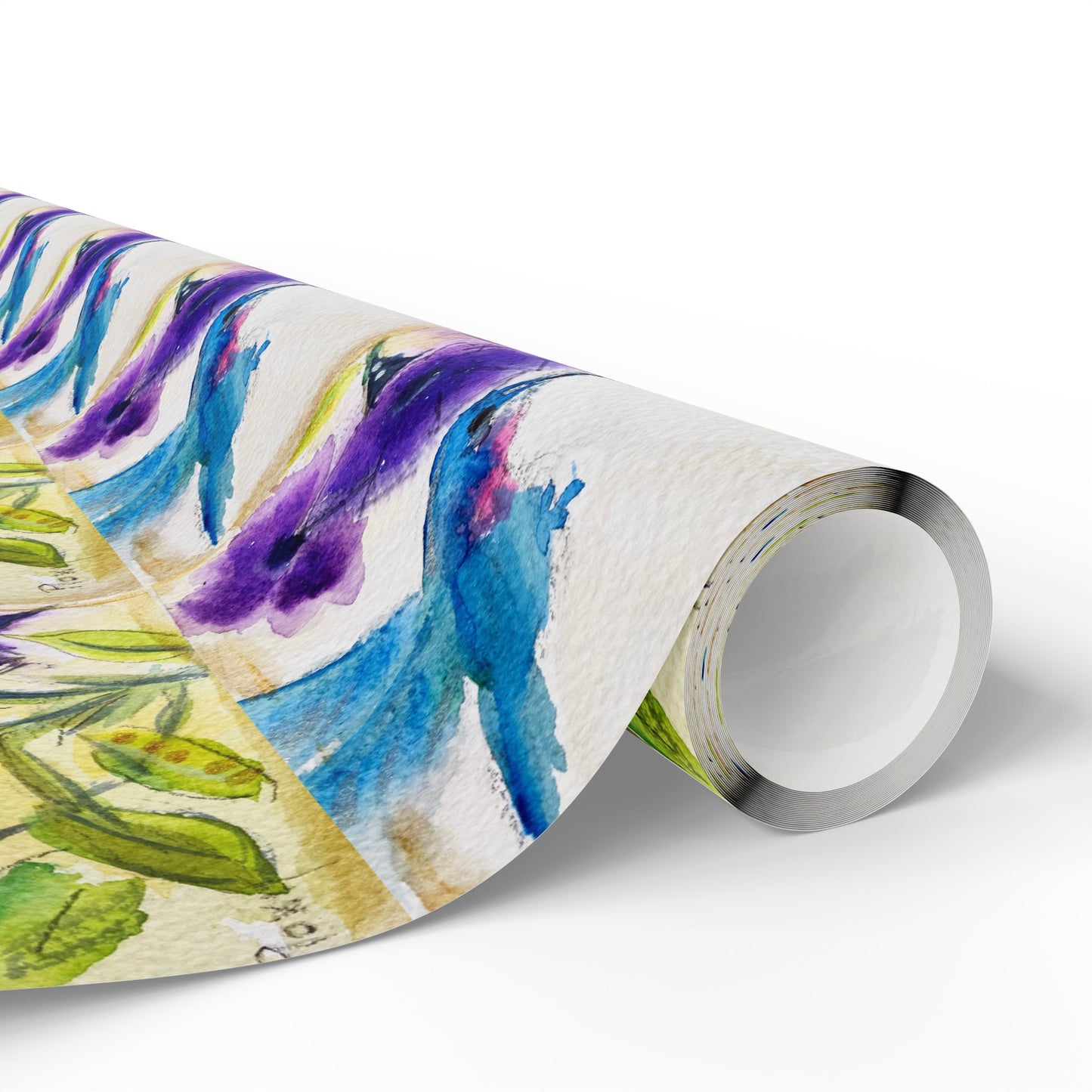 Hummingbird in Purple Tube Flowers (3 Sizes) Wrapping Papers