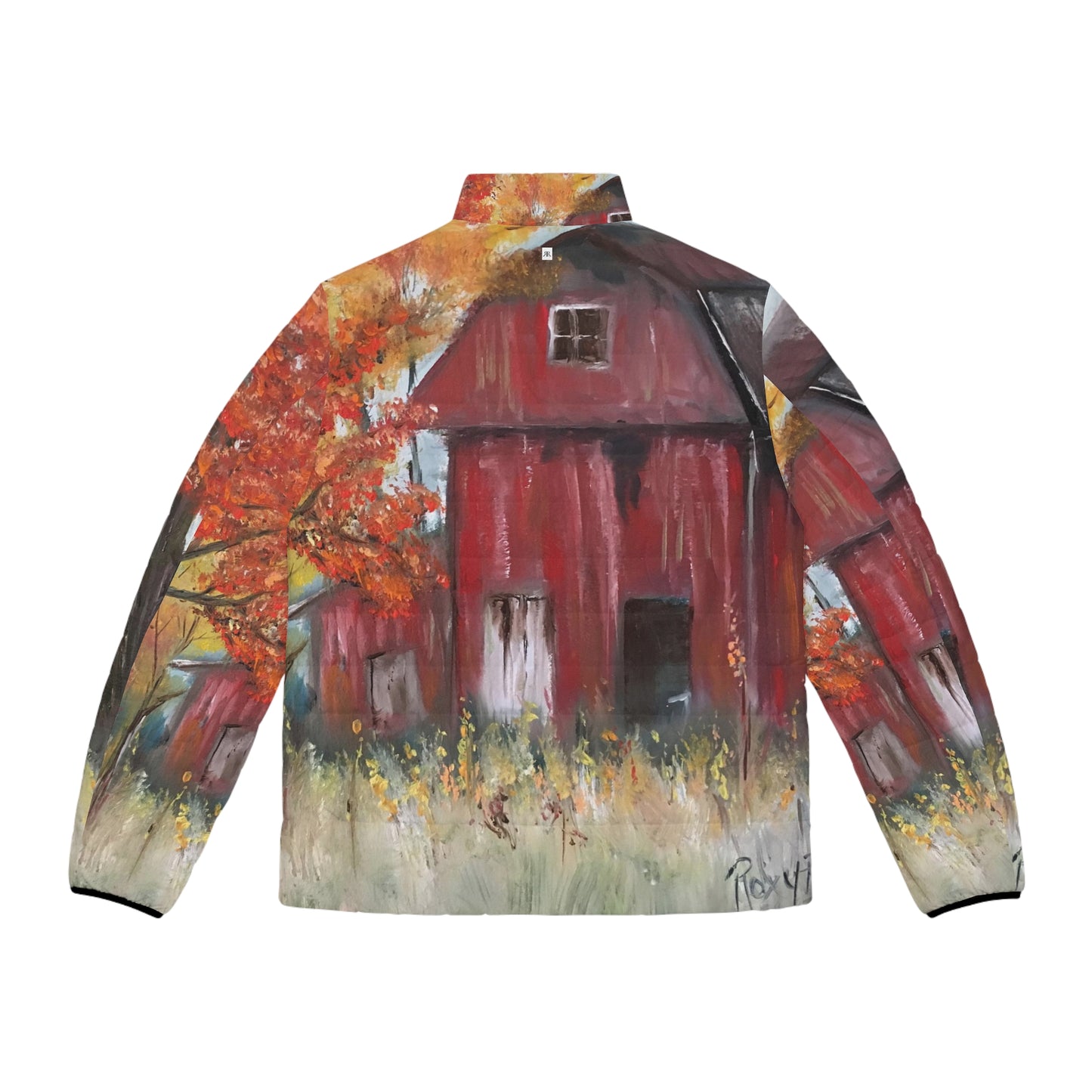 Men's Puffer Jacket - Roxy Rich Art-Abandoned Barn