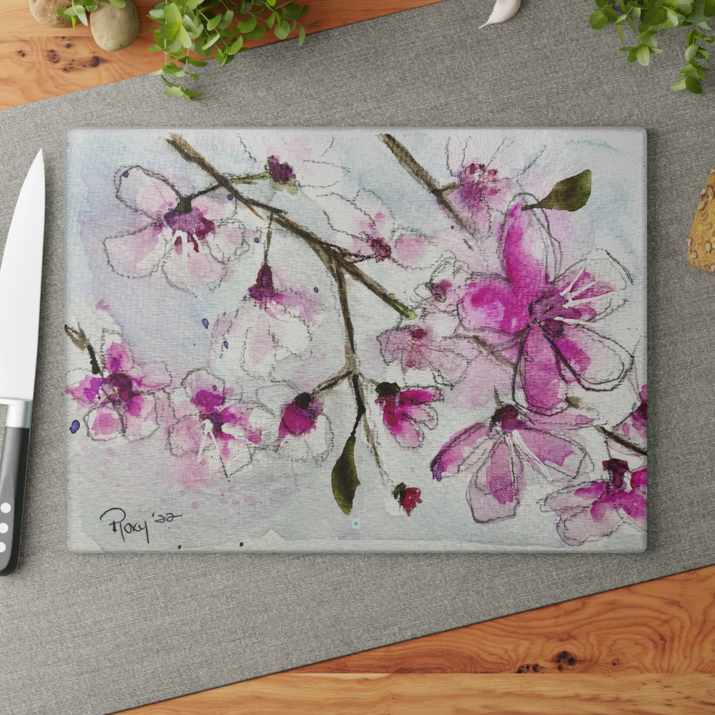 Cherry Blossoms Cutting Board