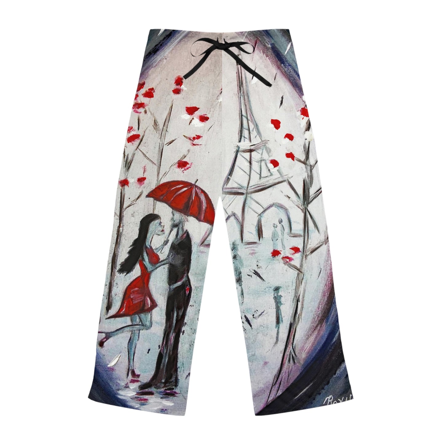 Pajama Pants - Romantic Couple in Paris "I Only Have Eyes for You"- Women's Pajama Pants