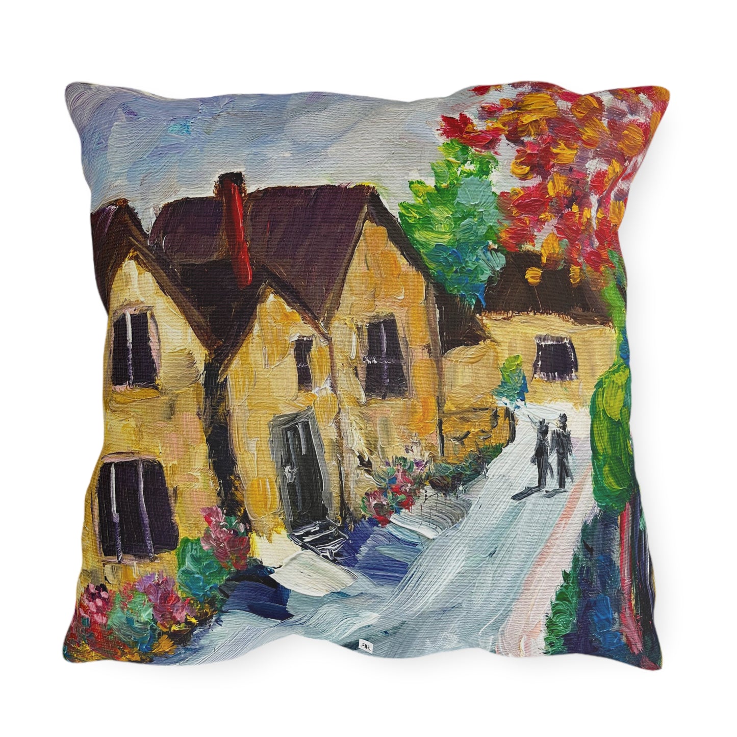 Medieval Village Cotswolds Outdoor Pillows