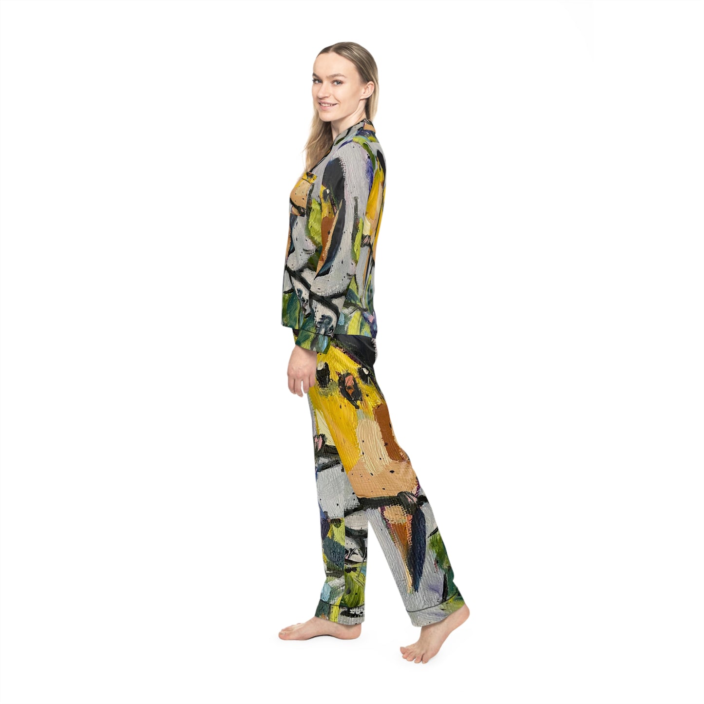 Satin Pajamas - Morning Glory Goldfinches