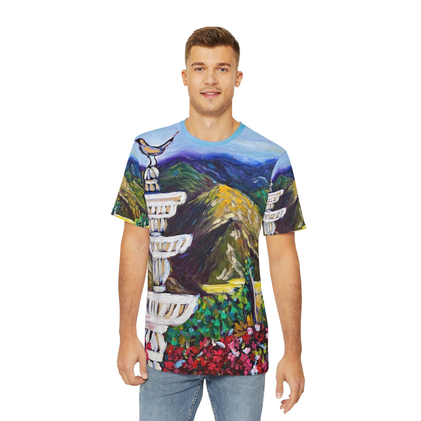 Men's Poly Tee - Fountain Vista- Gershon Bachus Vintners