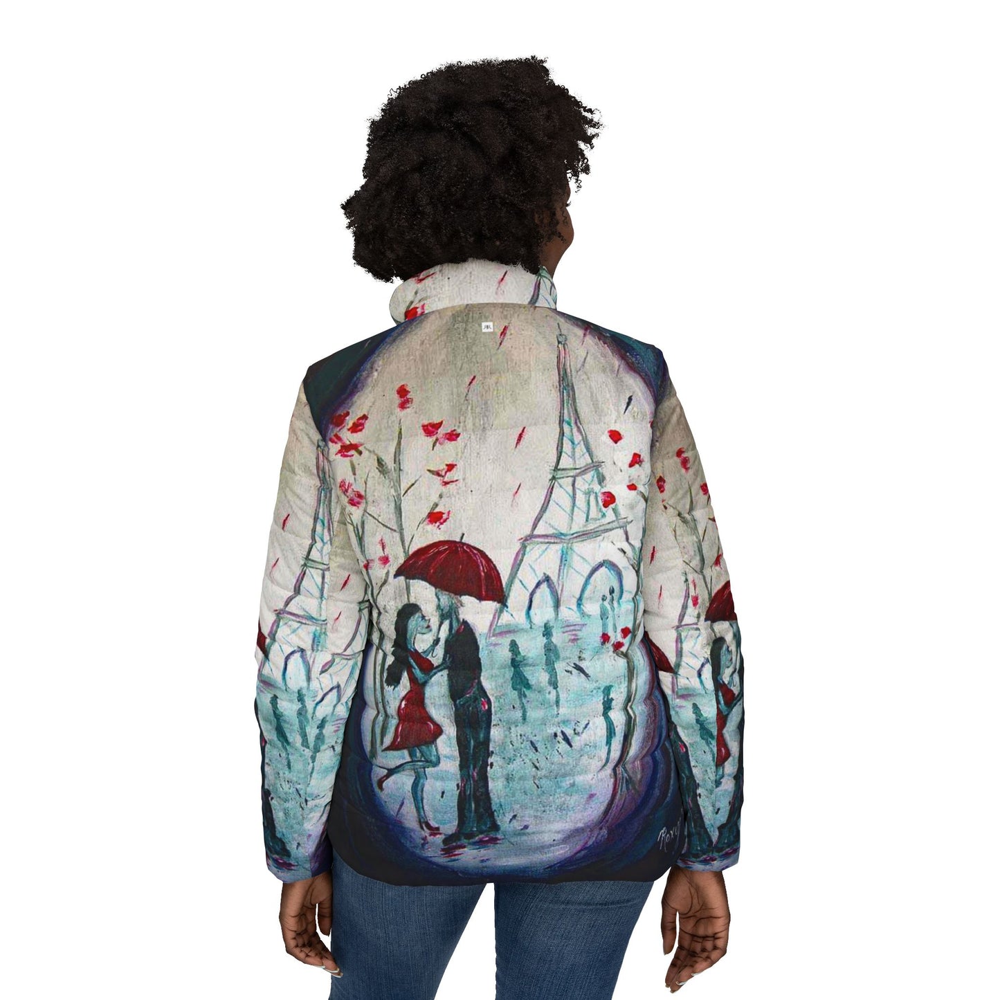 Women's Puffer Jacket - Roxy Rich Fine Art -I Only have eyes for You-Paris Couple