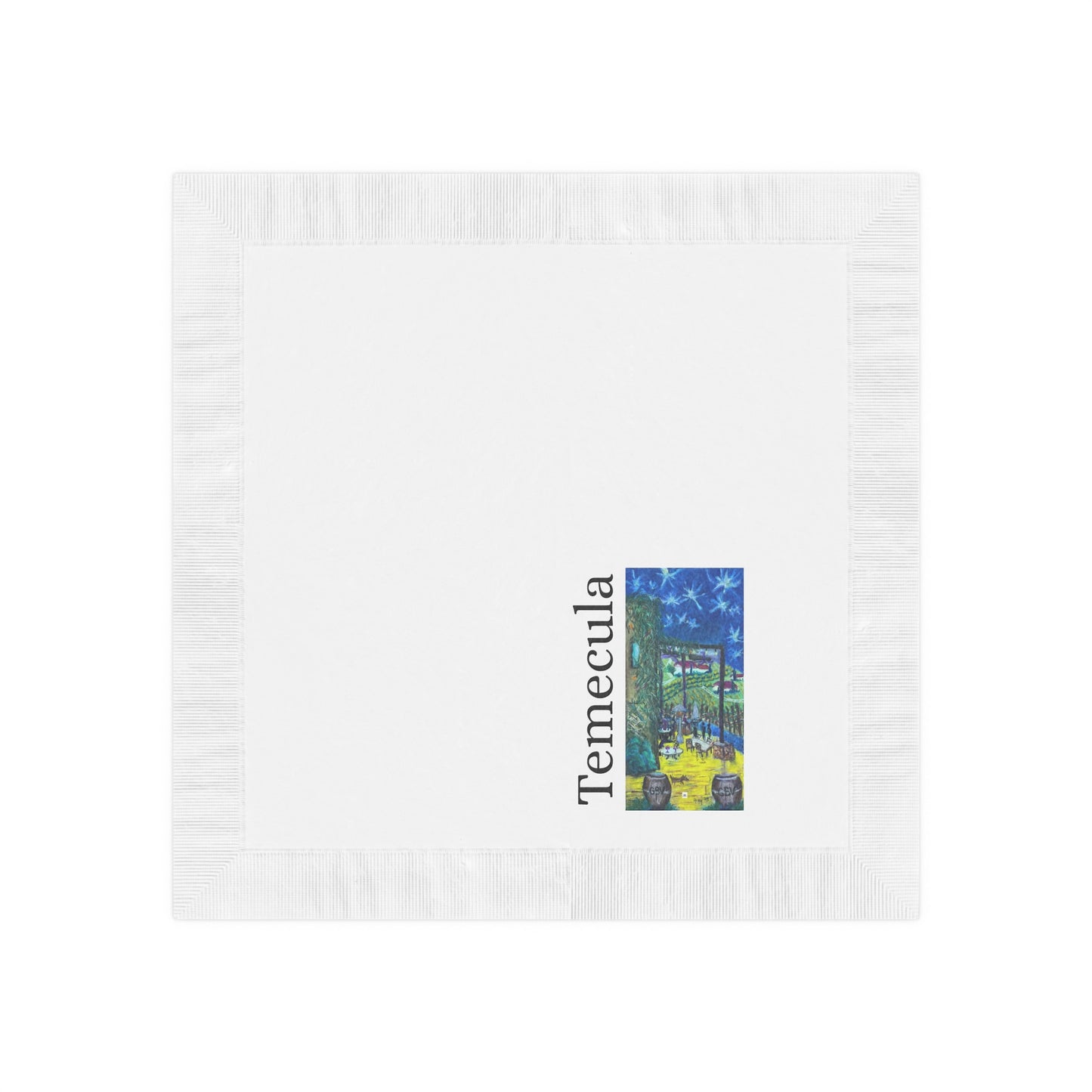 Twilight in Temecula-Temecula GBV-White Coined Napkins