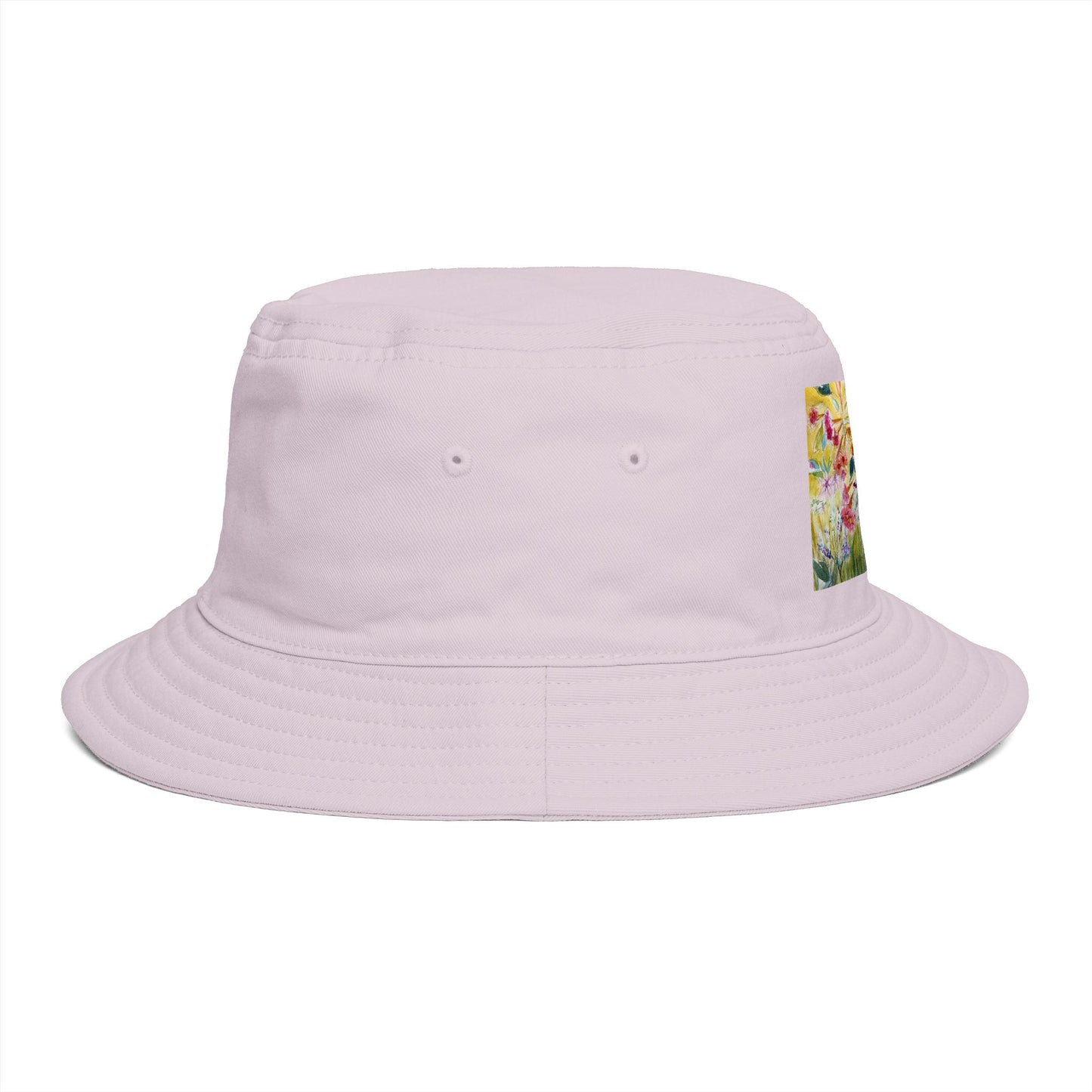 Roxy Rich Fine Art -Hummingbird in a Tube Flower Garden - Stylish Durable Bucket Hat