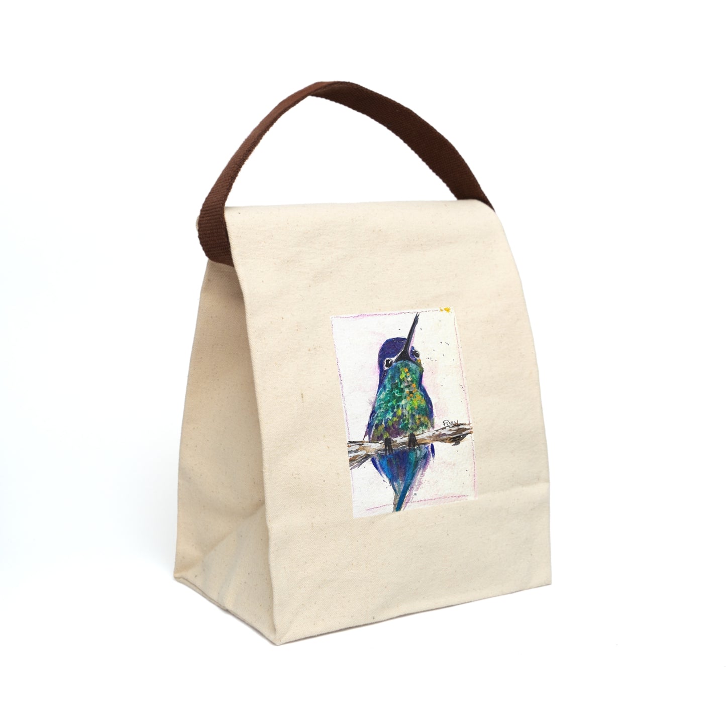 Bolsa de almuerzo de lona con correa Buff Bellied Hummingbird
