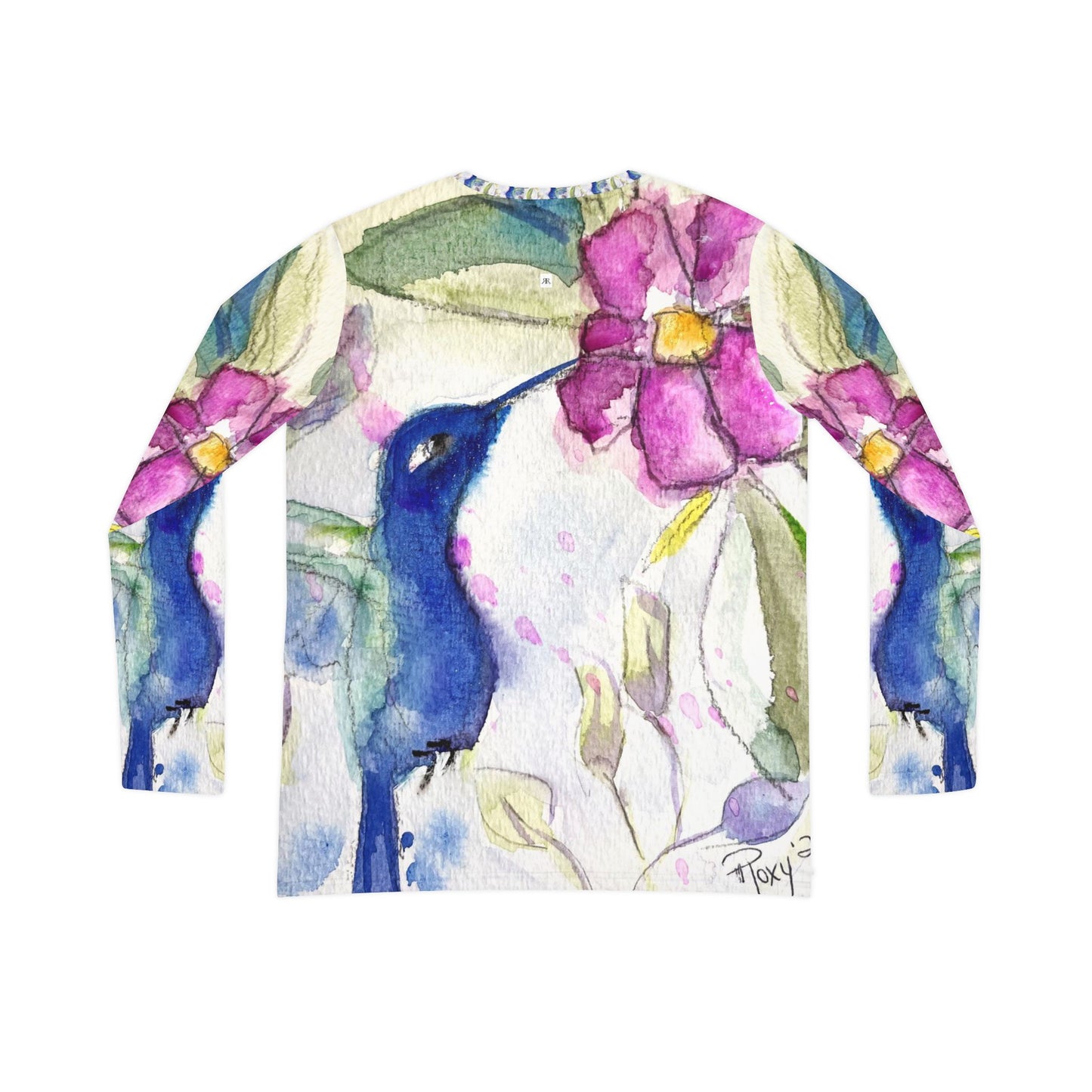 Long Sleeve Shirt- Hummingbird in Spring- V-neck Women's