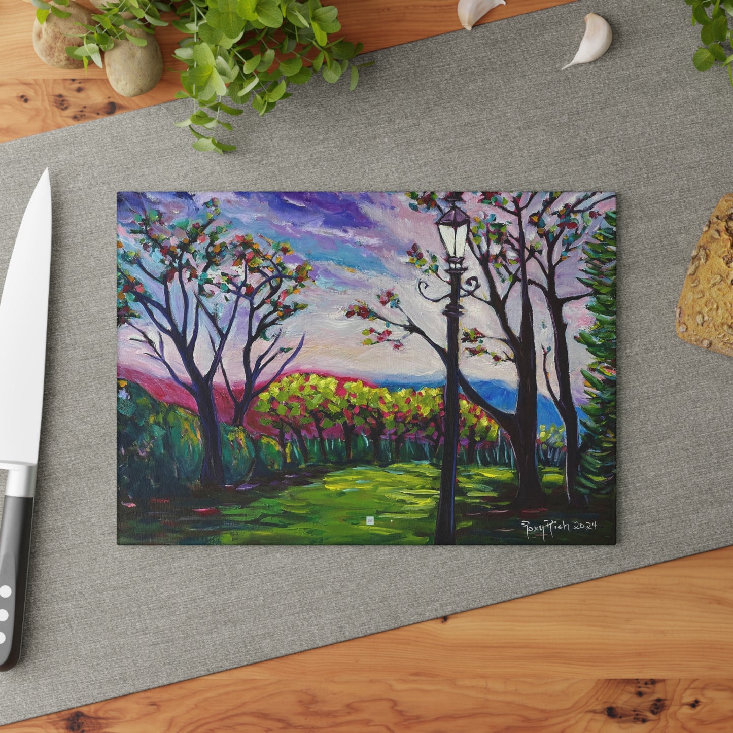 Sundown in Surrey at Stanhill Court Glass Cutting Board