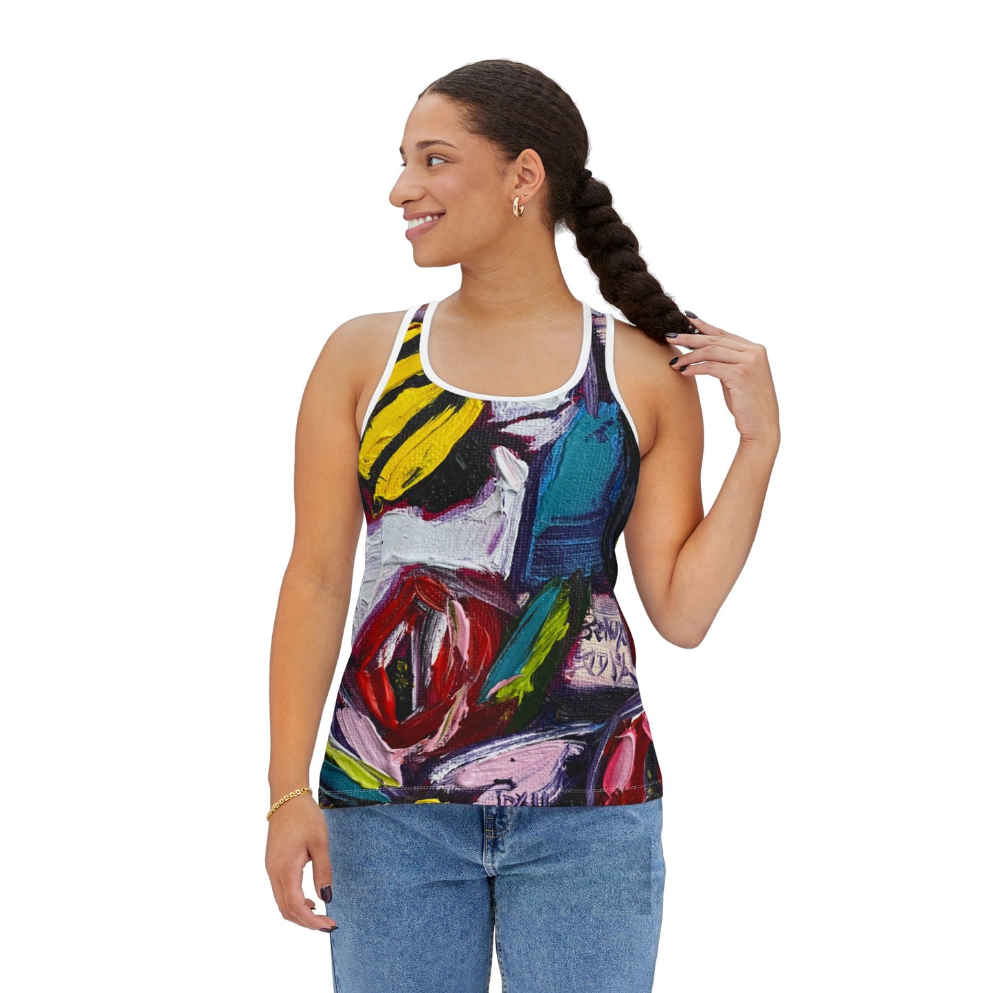 Women's Racerback Tank Top-Bee Happy