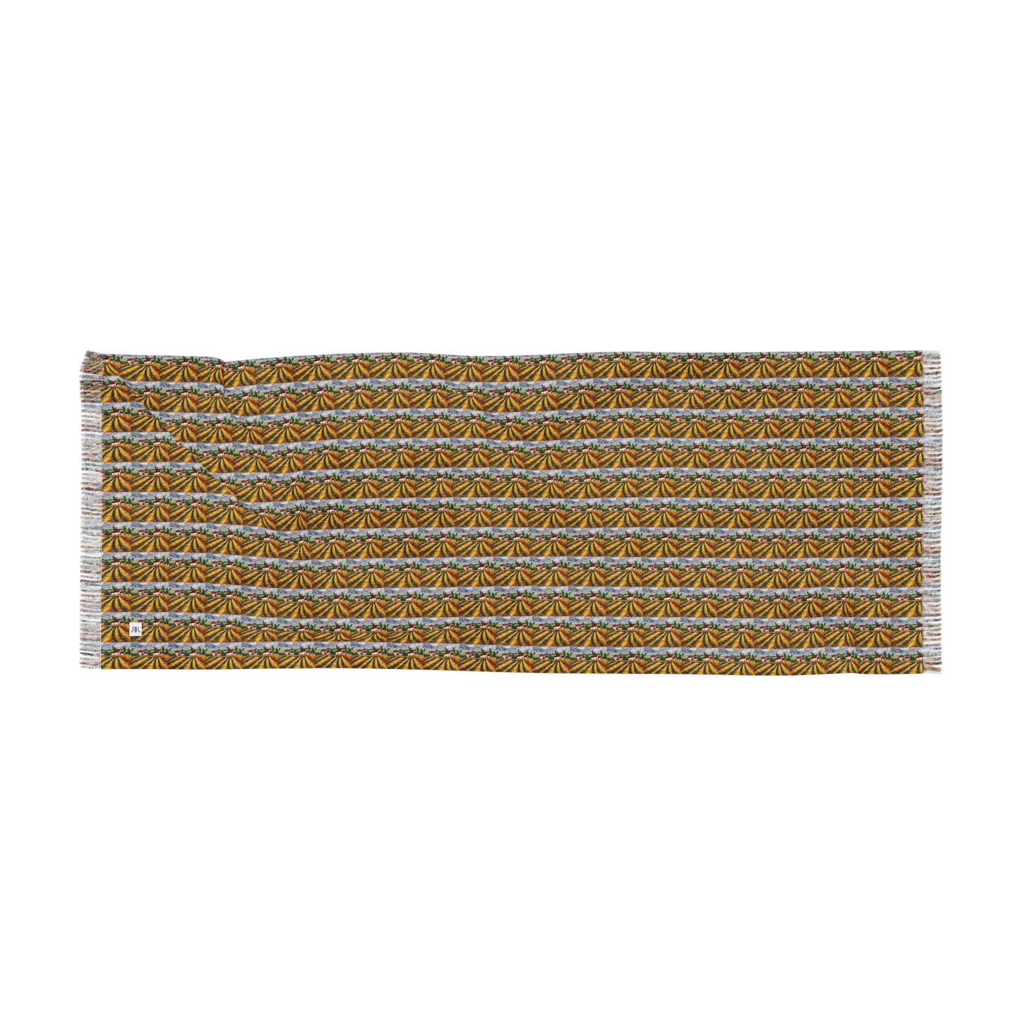 Colorful Scarf — Artistic Lightweight Neck Wrap- Charming Cotswolds Lavender Farm