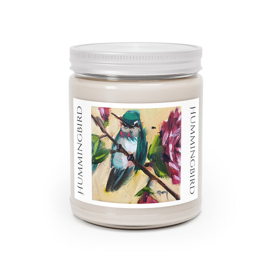 Hummingbird on a Rose Bush Scented Candle 9oz