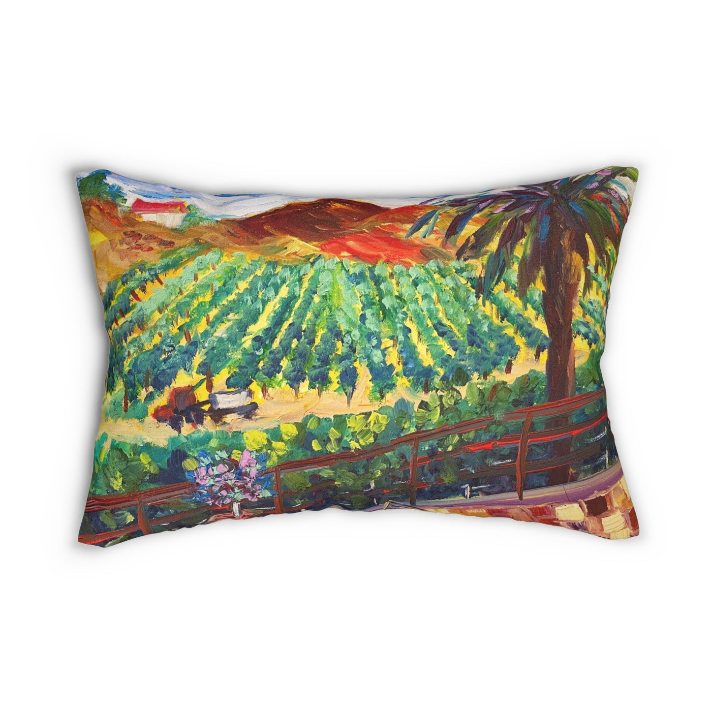 Vineyard View at Chapin Winery Lumbar Pillow