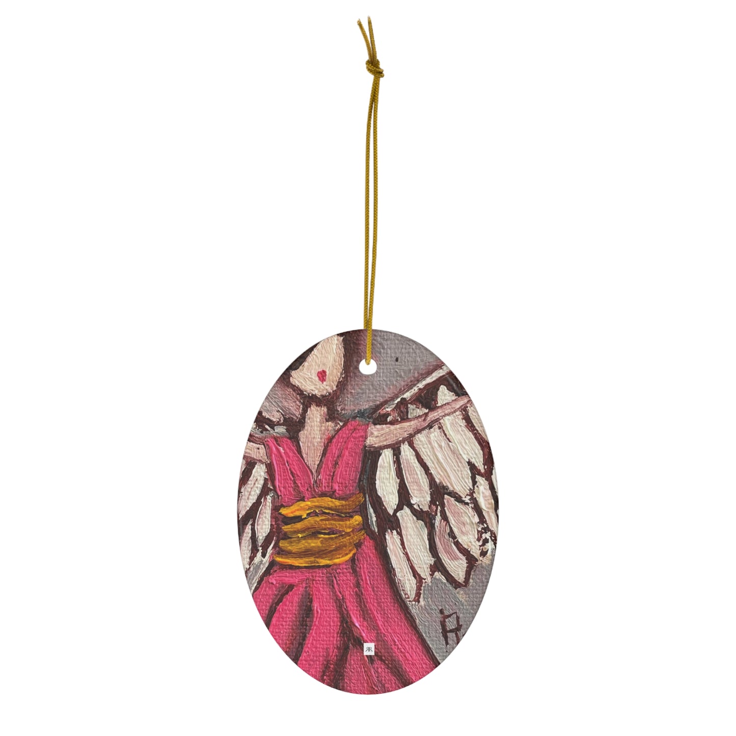 Pink Angel Ceramic Ornament