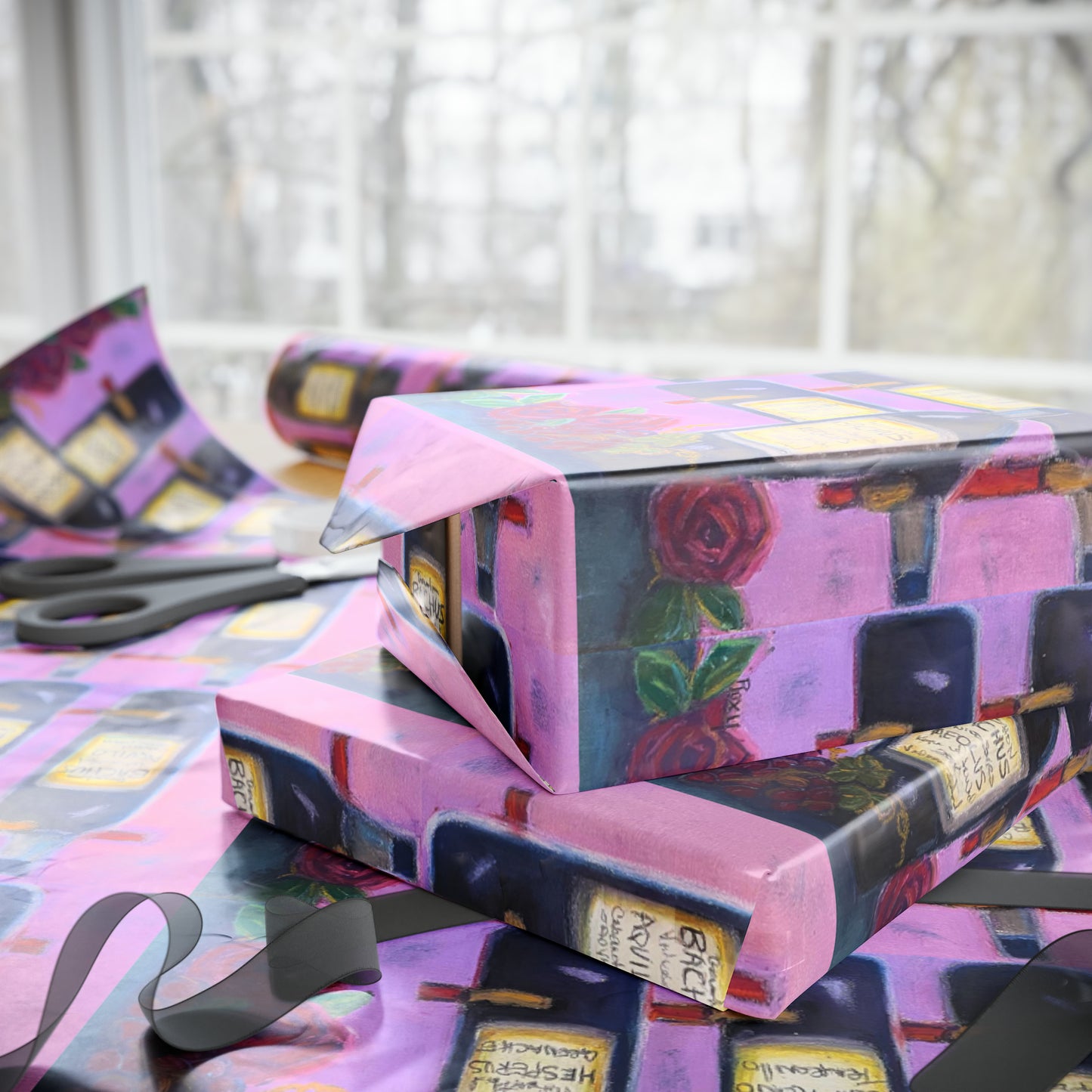 Bachus Rack GBV Wine Rack and Roses Wrapping Papers