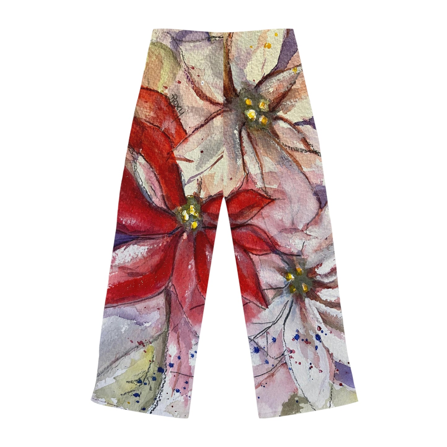 Poinsettias Print-Women's Pajama Pants