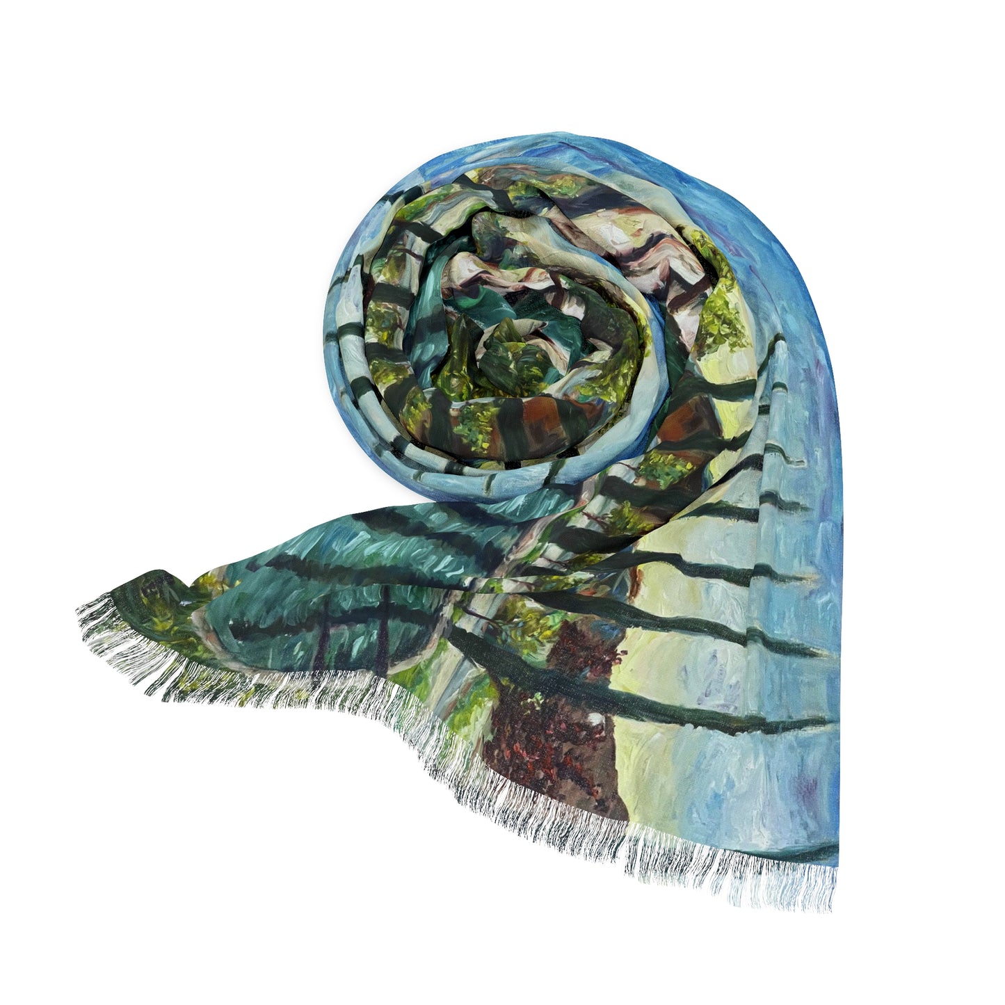 Colorful Scarf — Artistic Lightweight Neck Wrap- The Pond-GBV